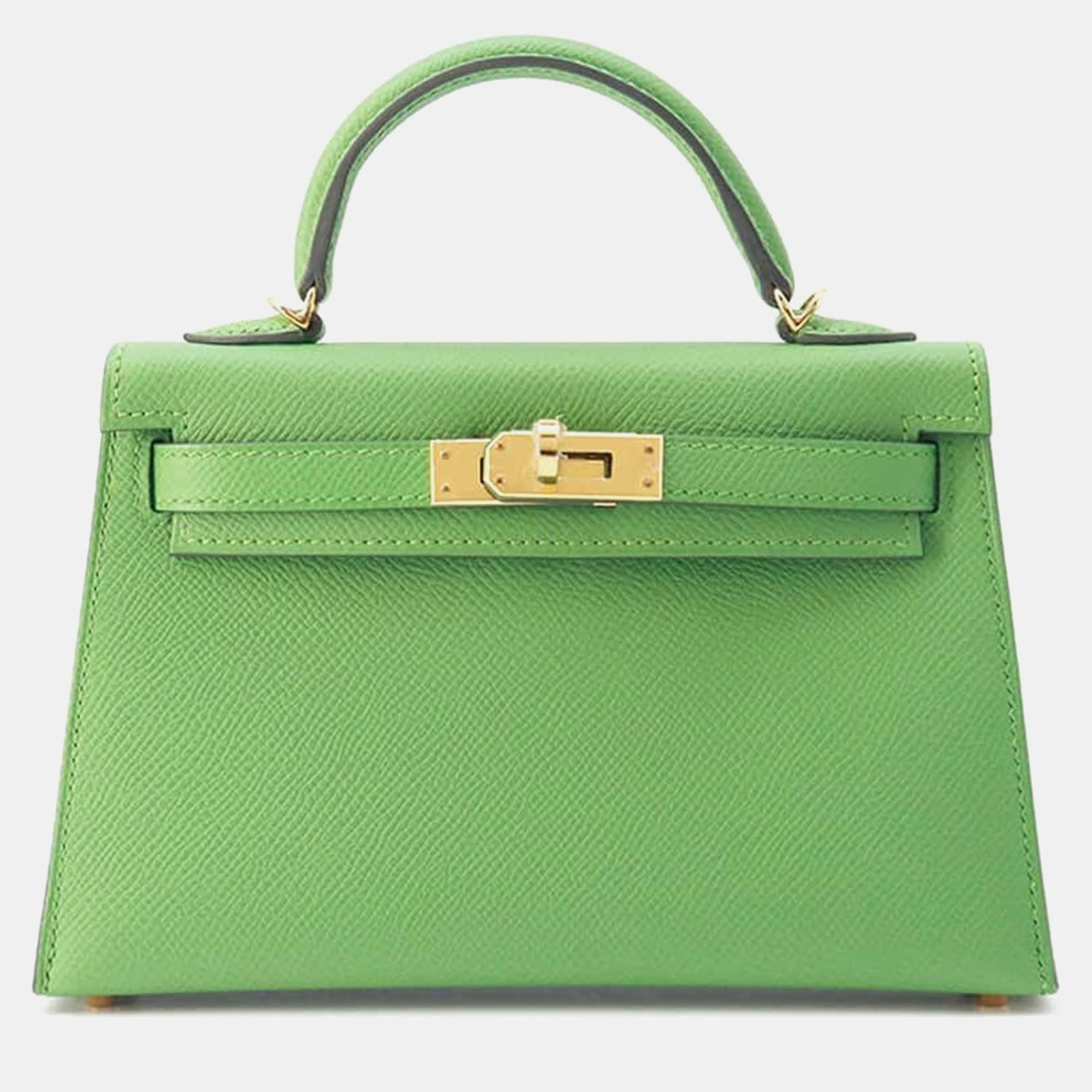 

Hermes Vert Yucca Epsom Mini Kelly Do bag, Green