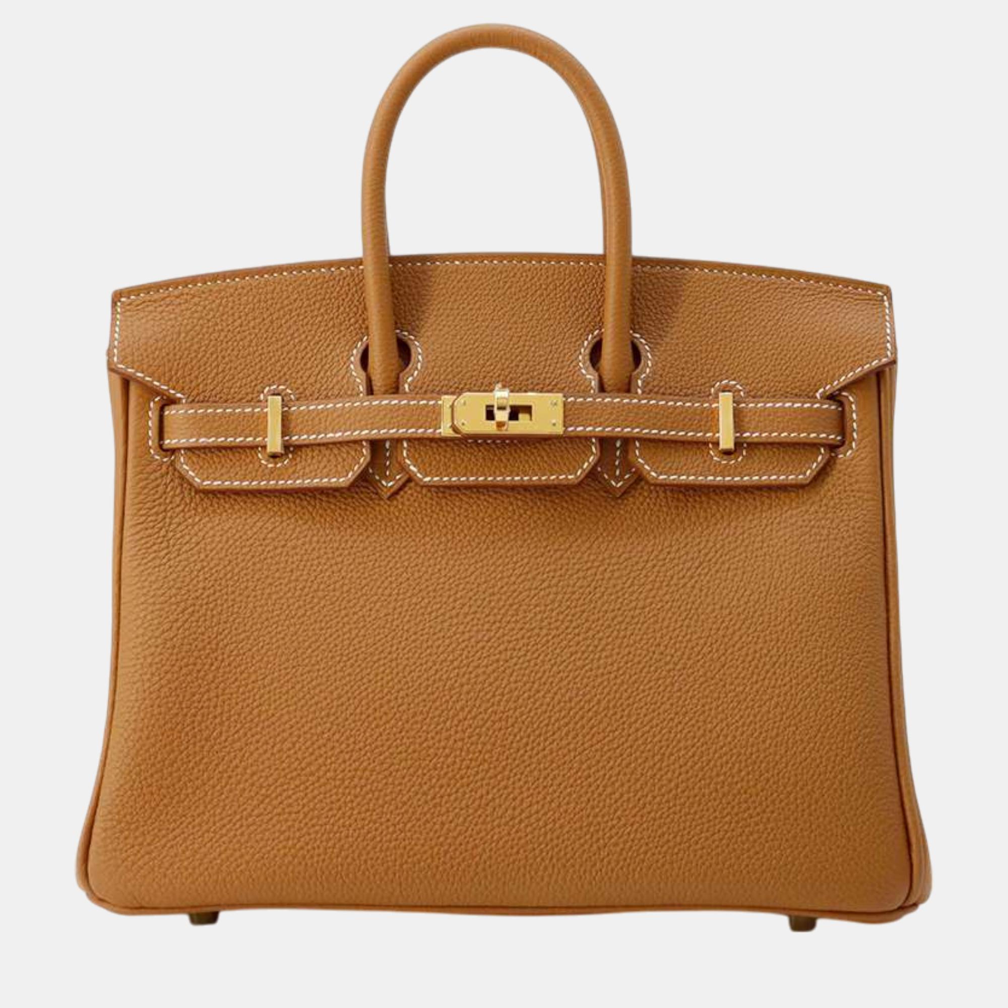 

Hermes Gold Togo Leather Birkin bag Size, Brown