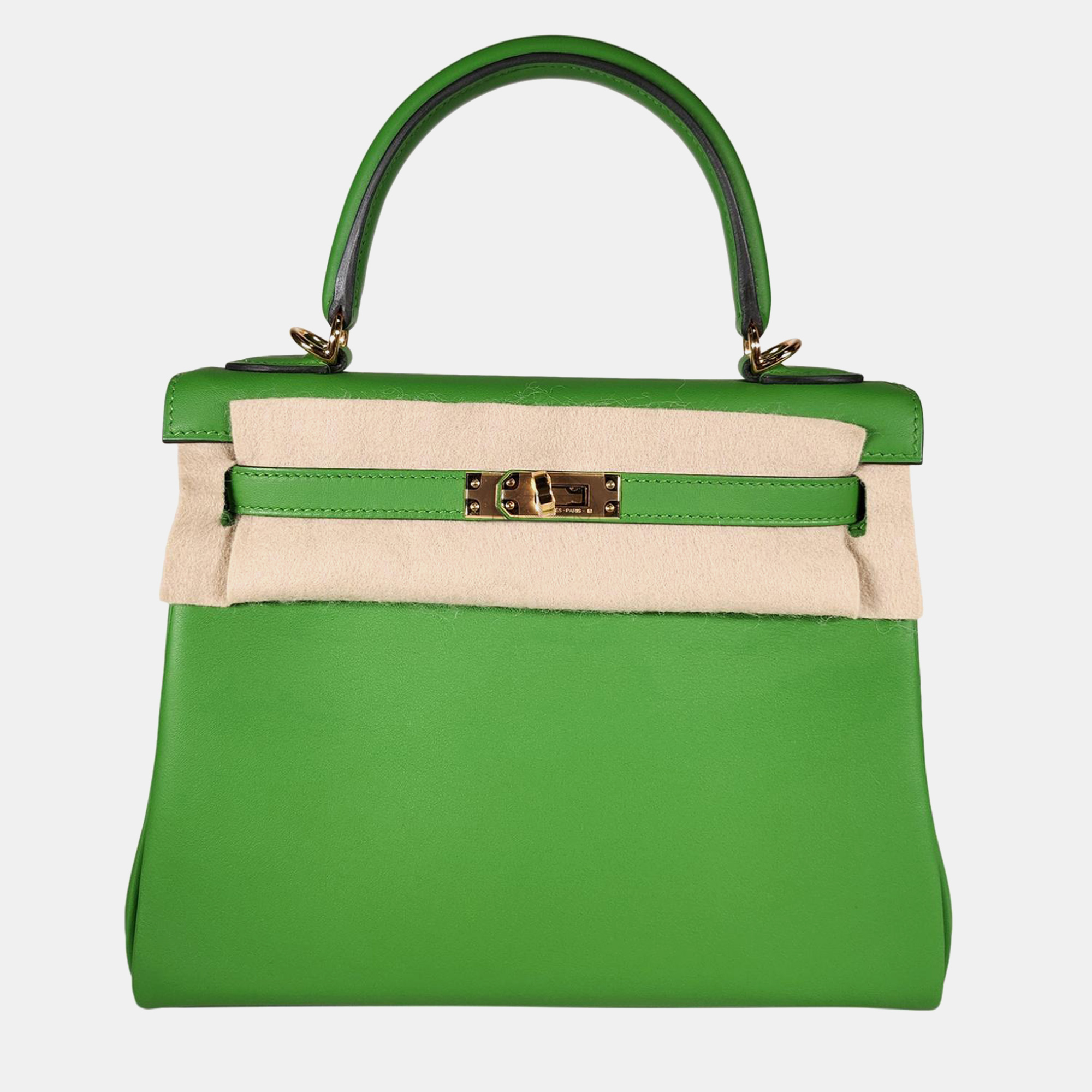 

Hermes Vert Yucca Swift Leather Kelly 25 bag GHW, Green