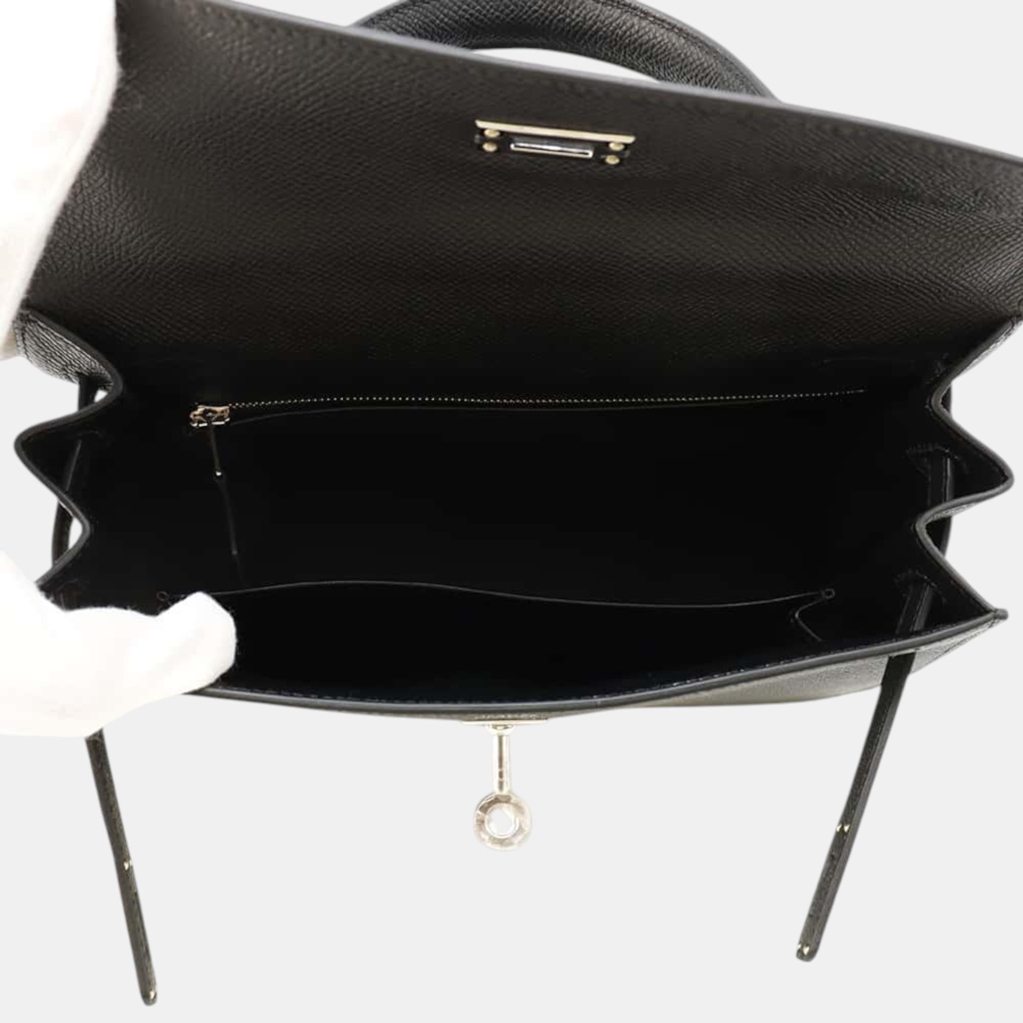 Hermes Black Epsom Leather Kelly Sellier 25 Shoulder Bag 3