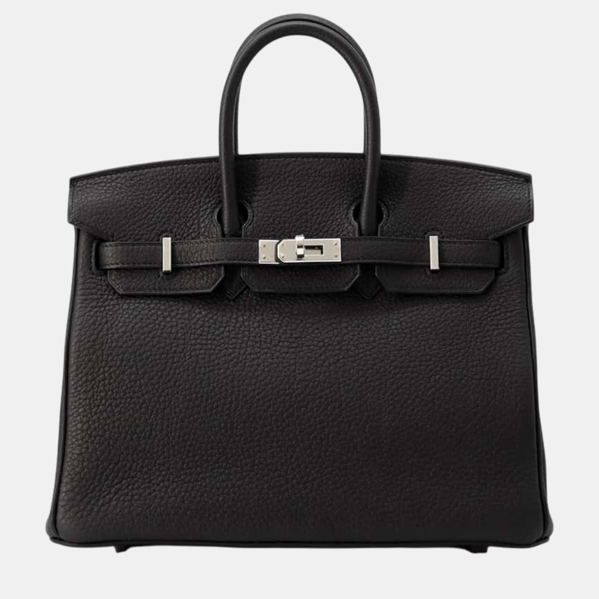 

Hermes Black Togo Leather Birkin 25 Tote Bag