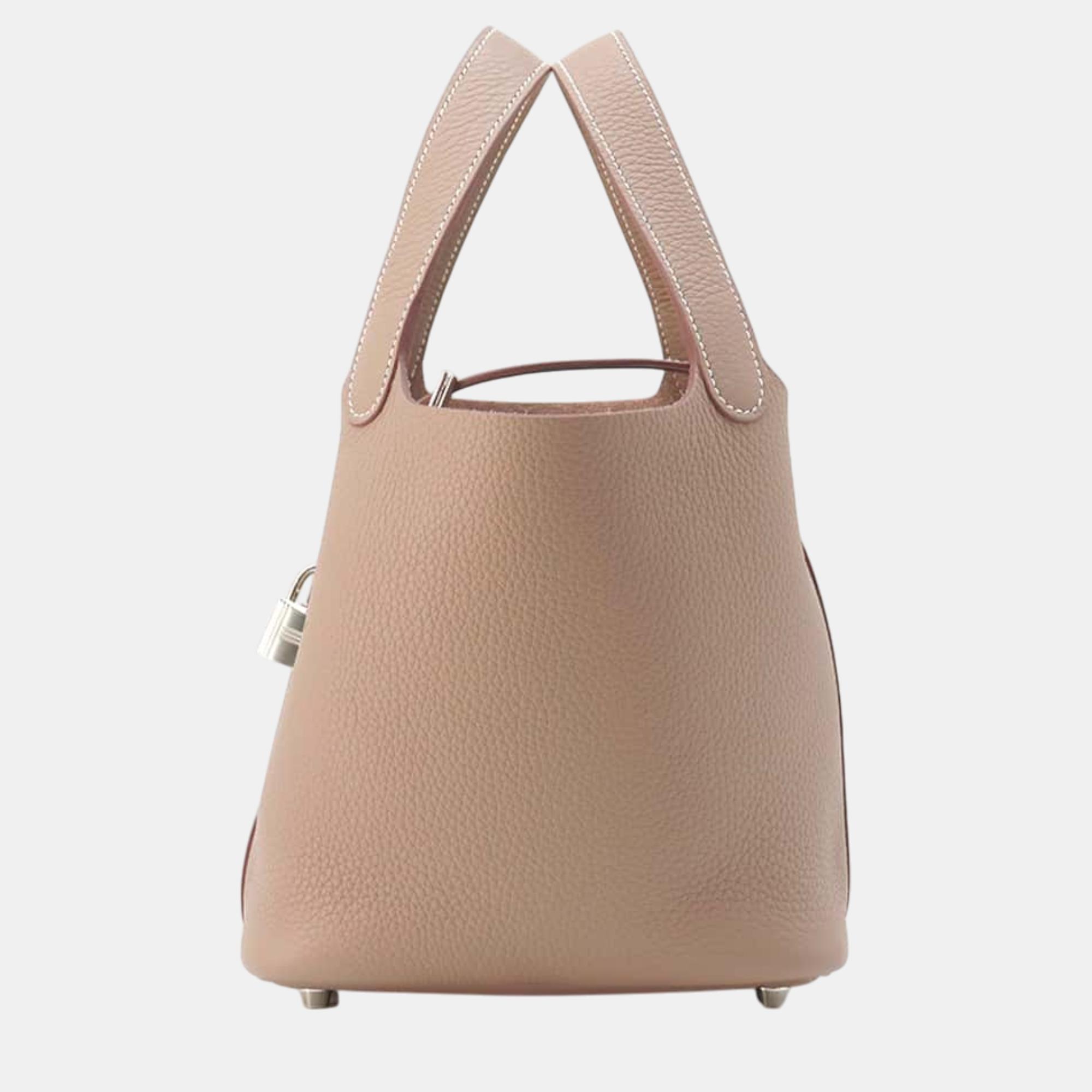 

Hermes Picotin Lock Etoupe Taurillon Clemence Size Pm, Beige