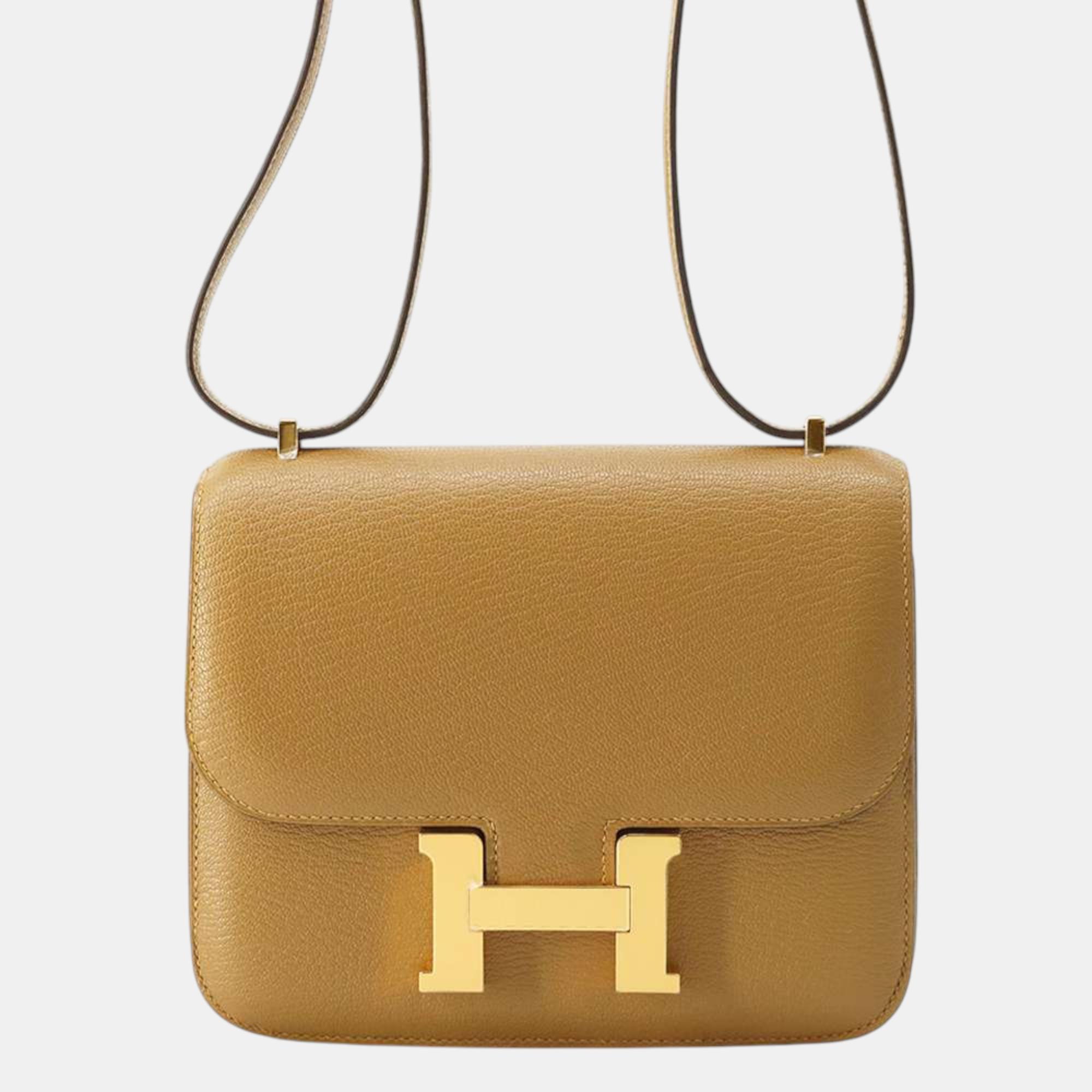 

Hermes Chevre Myzore Goatskin Constance III Mini Bag, Gold