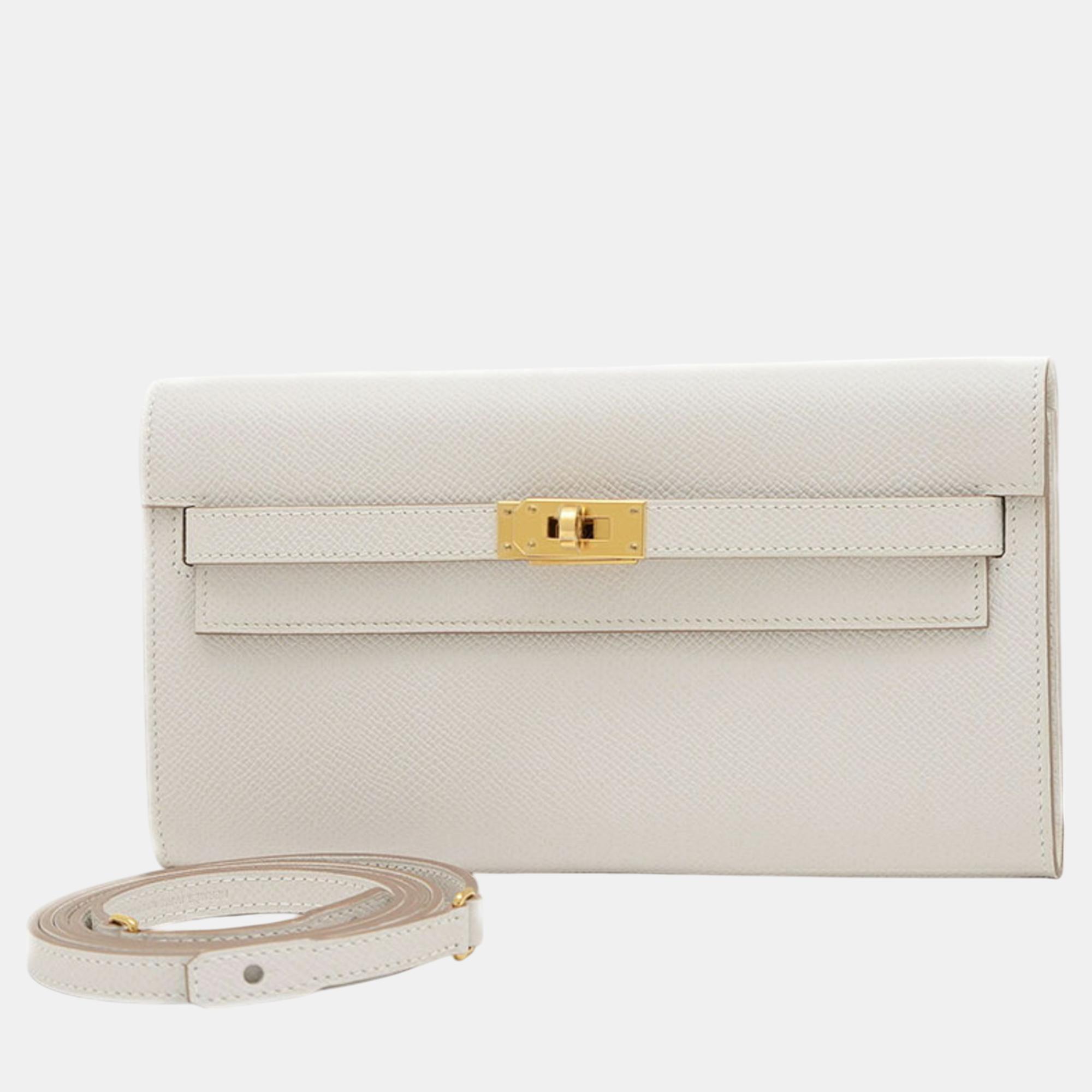 

Hermes Kelly To Go Shoulder Wallet Epson Gripere, White