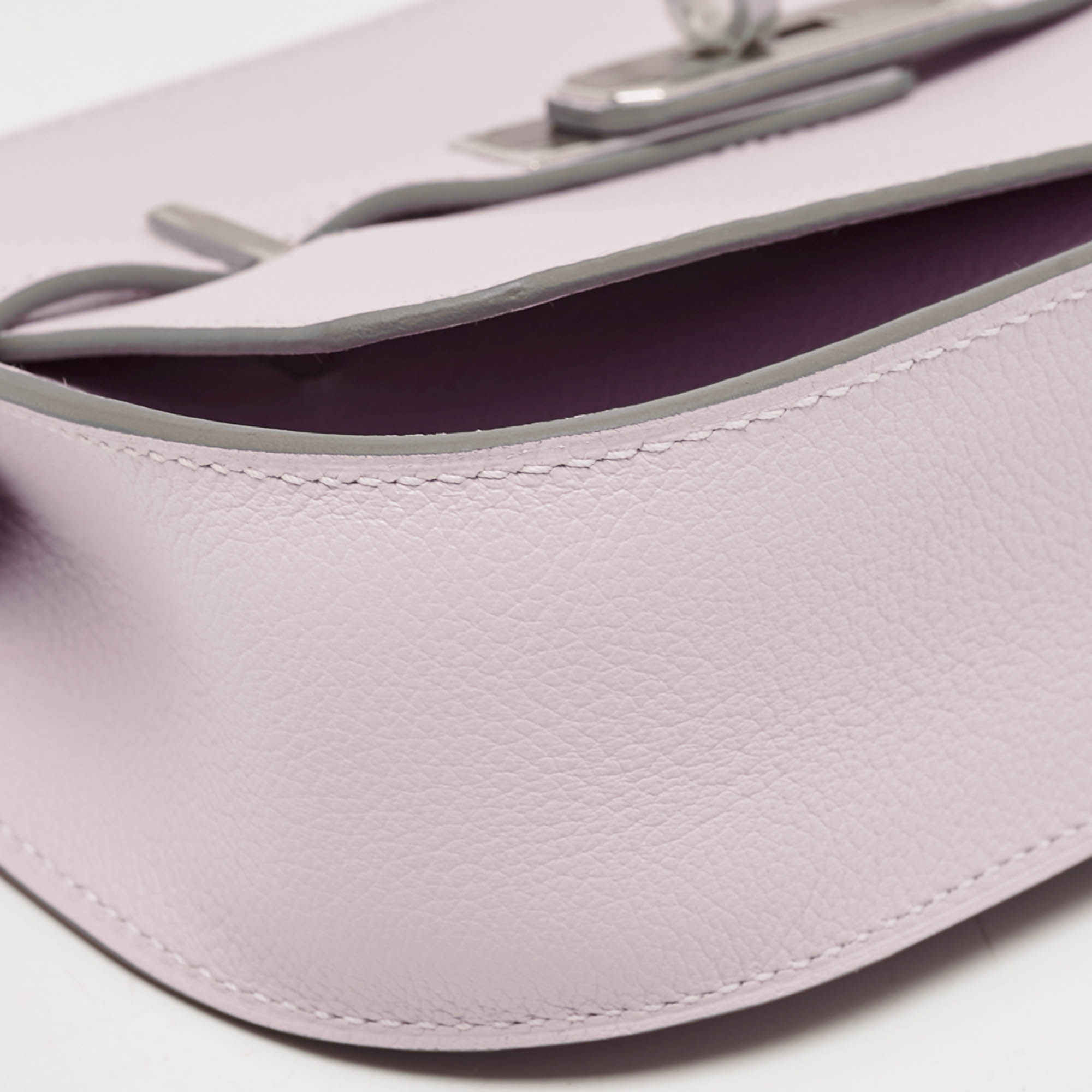 Hermès Mauve Pale/Nata Evercolor Leather Palladium Finish Jypsiere Mini Bag 