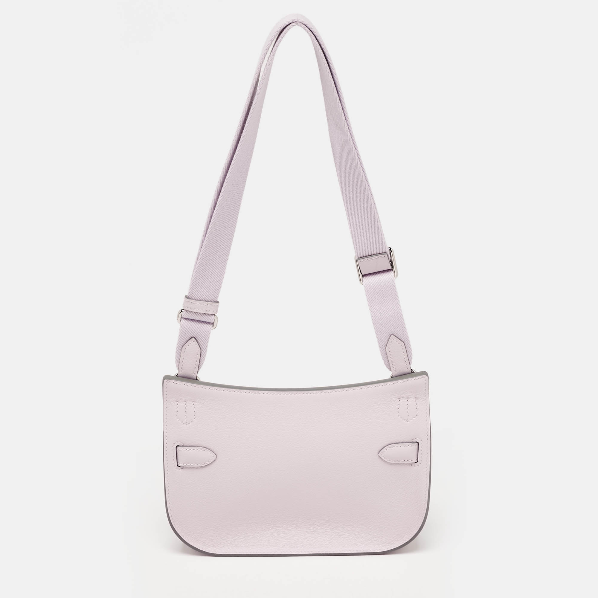 Hermès Mauve Pale/Nata Evercolor Leather Palladium Finish Jypsiere Mini Bag 