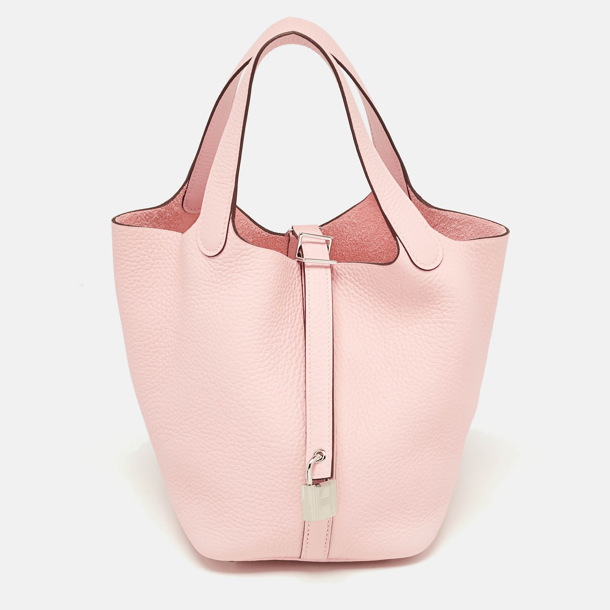 

Hermès Rose Sakura Taurillon Clemence Leather Picotin Lock 18 Bag, Pink