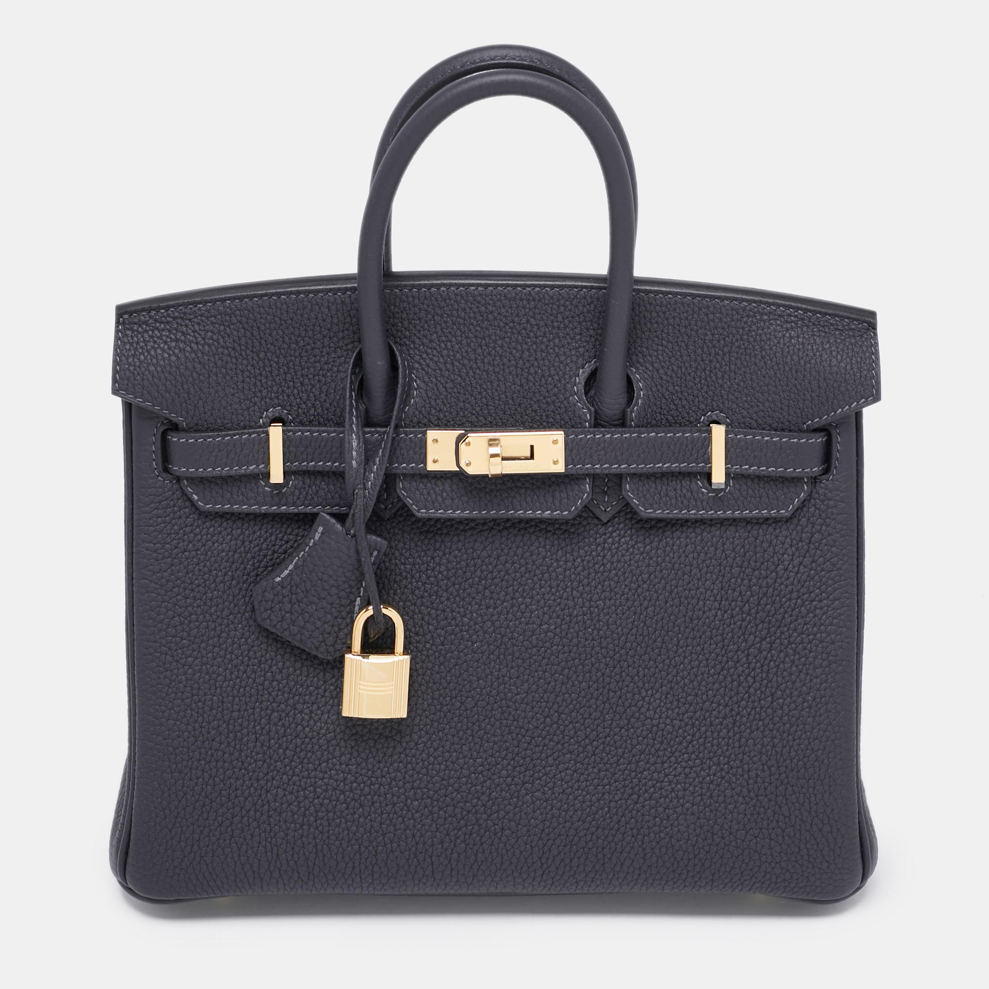 

Hermès Caban Togo Leather Gold Finish Birkin 25 Bag, Blue