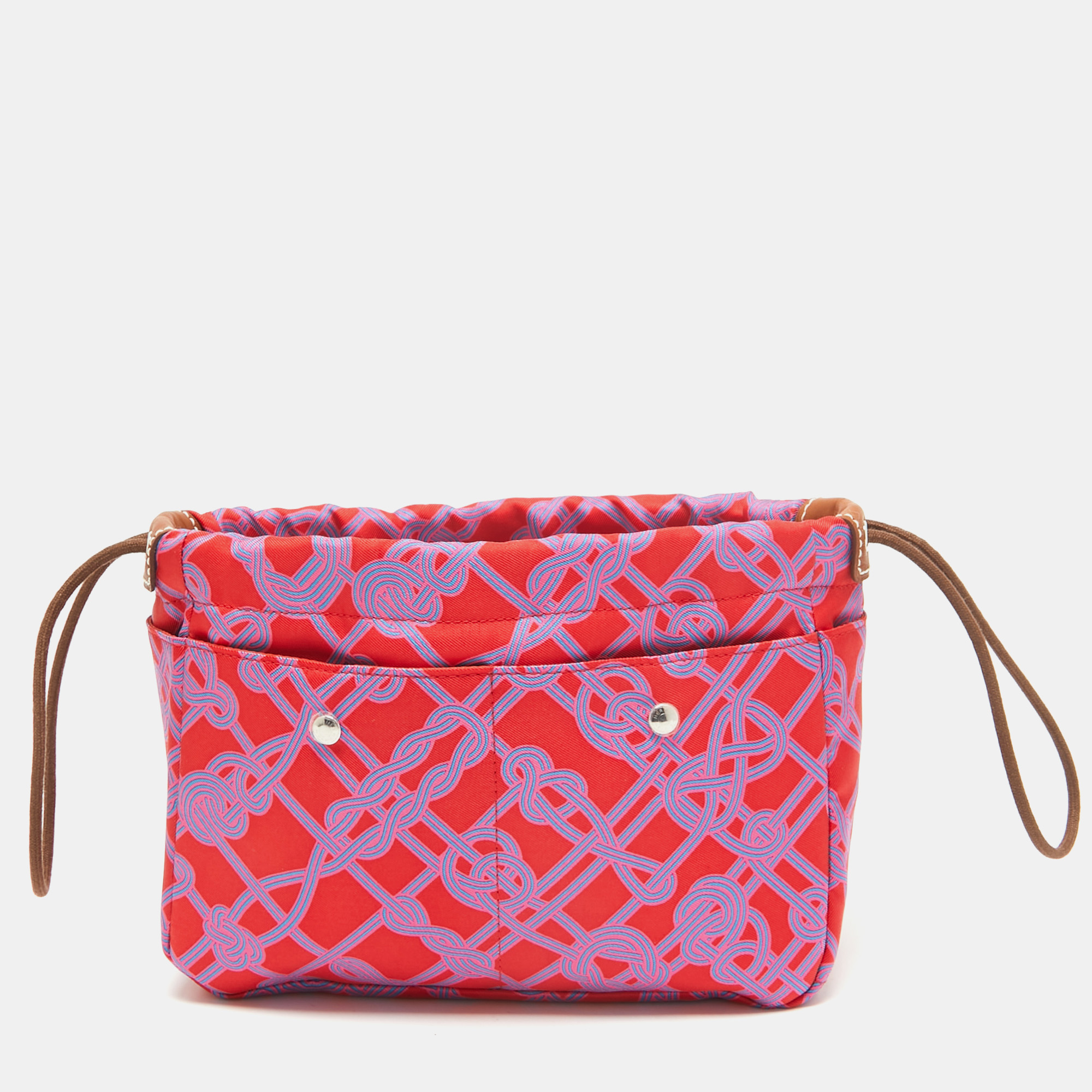 

Hermès Rouge de Cœur/Fauve Silk and Barenia Leather Fourbi 20 Pouch, Multicolor