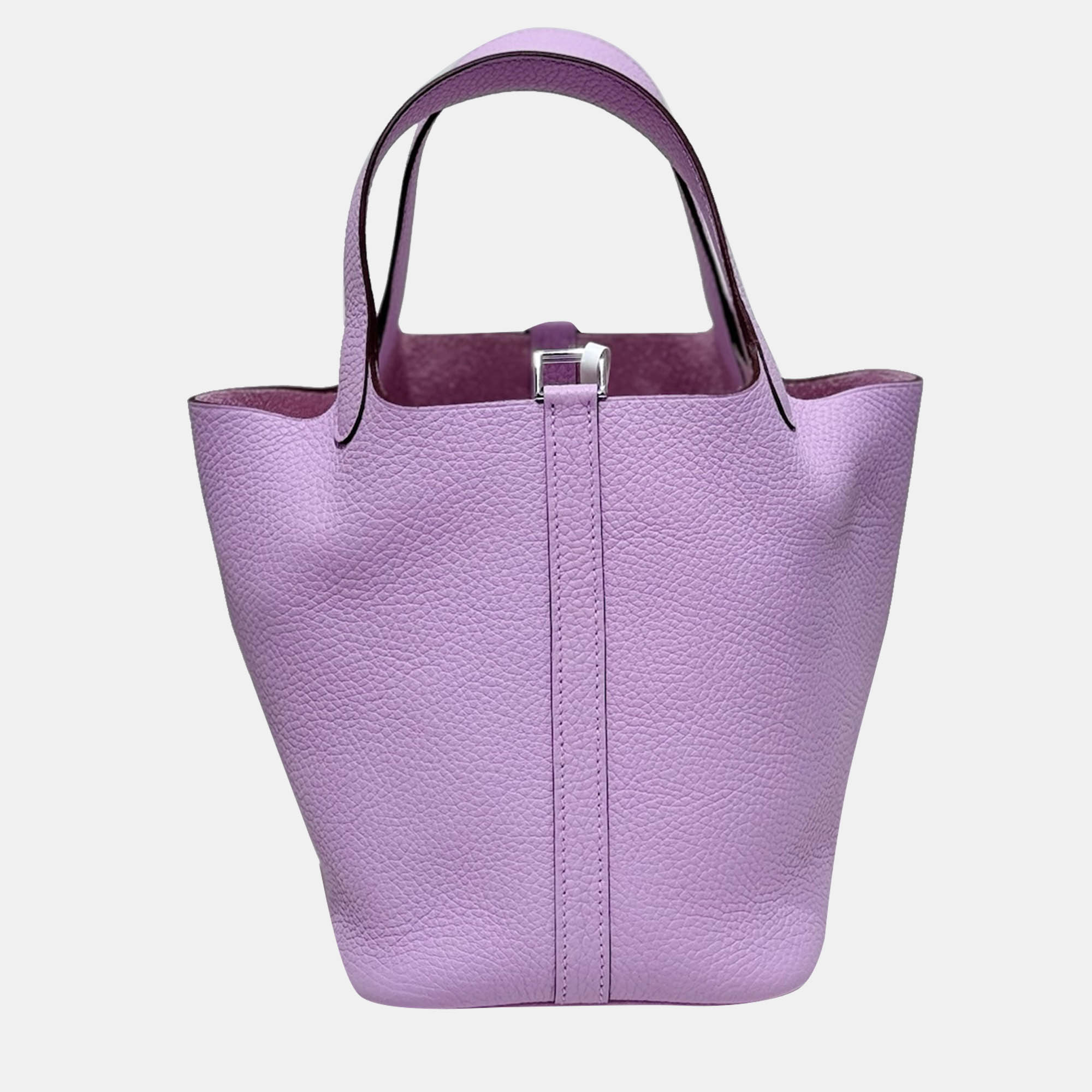 

Hermes Mallow Purple TC leather picotin Bucket bag