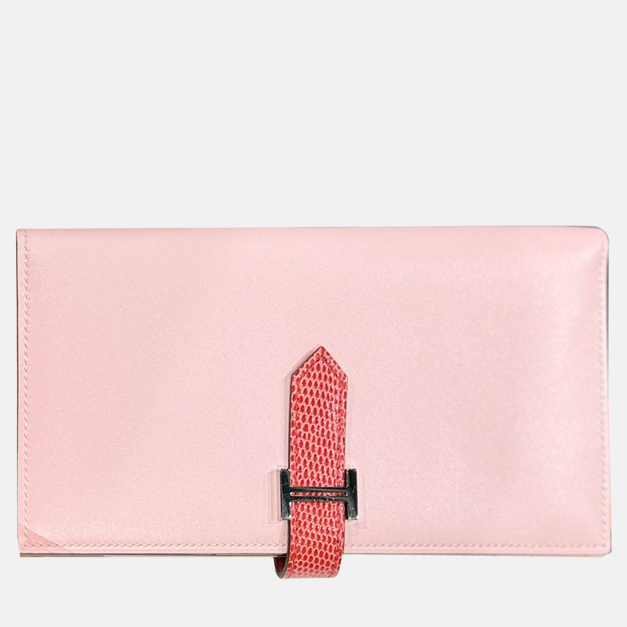 

Hermes Pink Lizard Leather Bearn Wallet