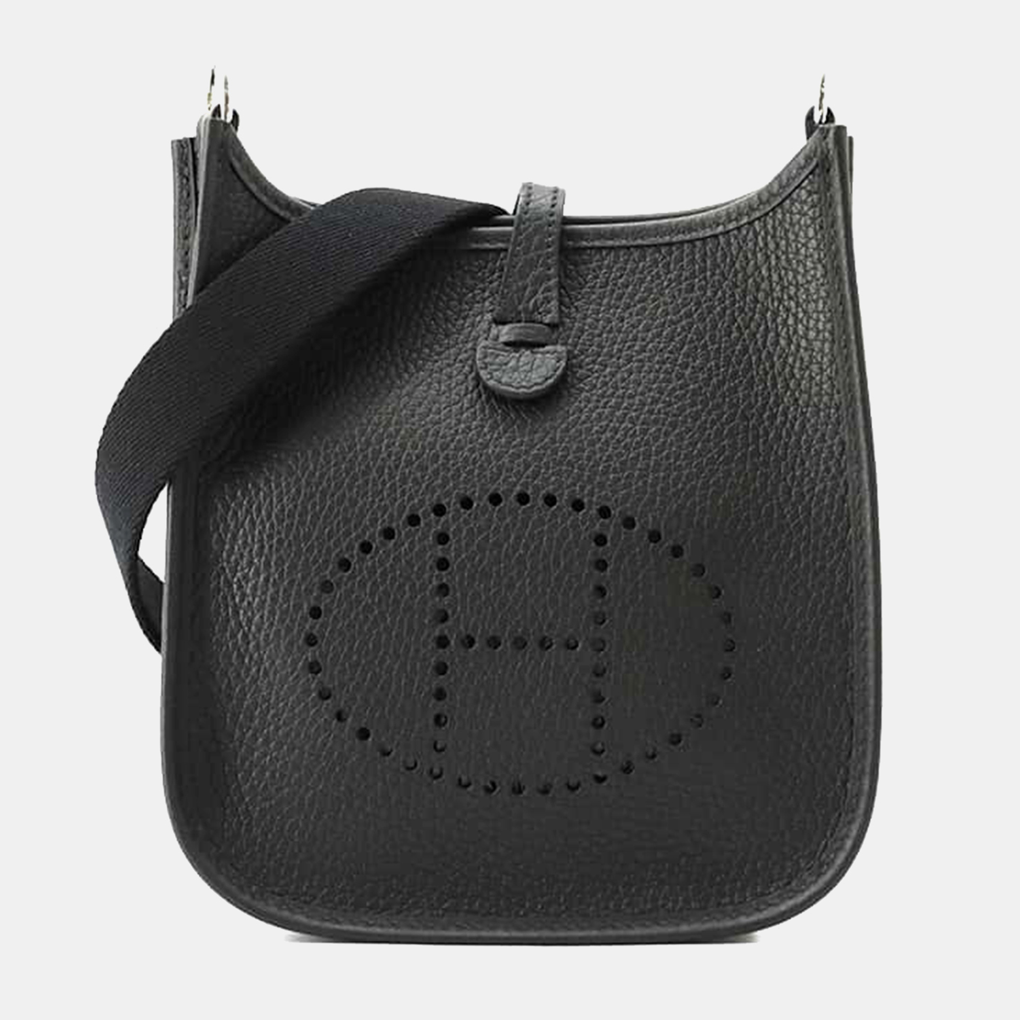 

Hermes Black Taurillon Clemence Evelyne TPM Shoulder Bag