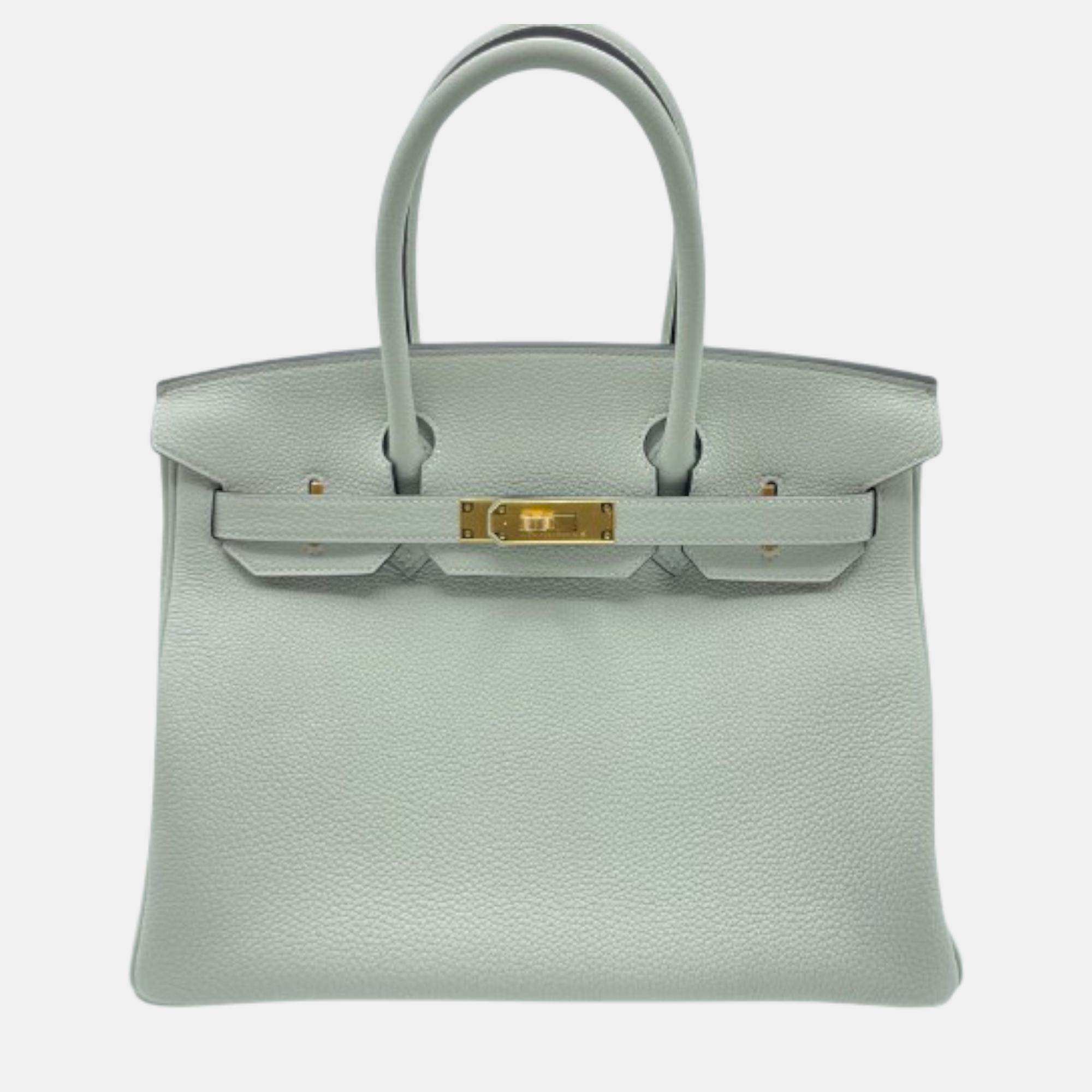 

Hermes Greeneve Togo Leather Birkin 30 Bag, Green