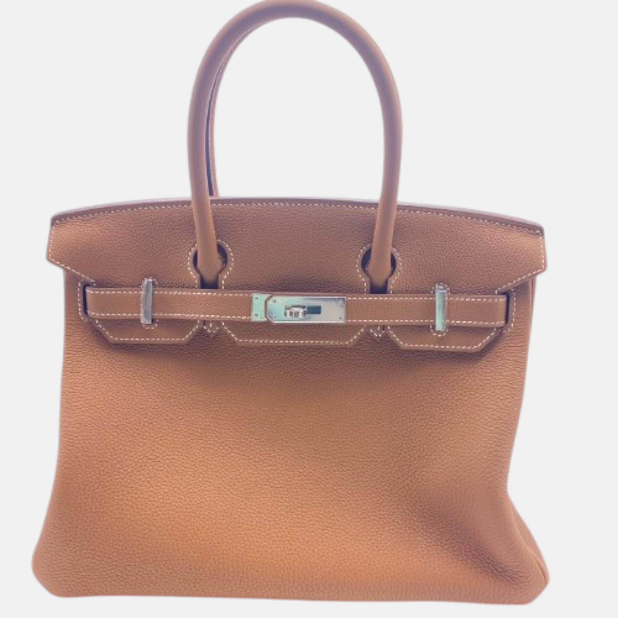 

Hermes Gold Togo Leather Birkin 30 Bag