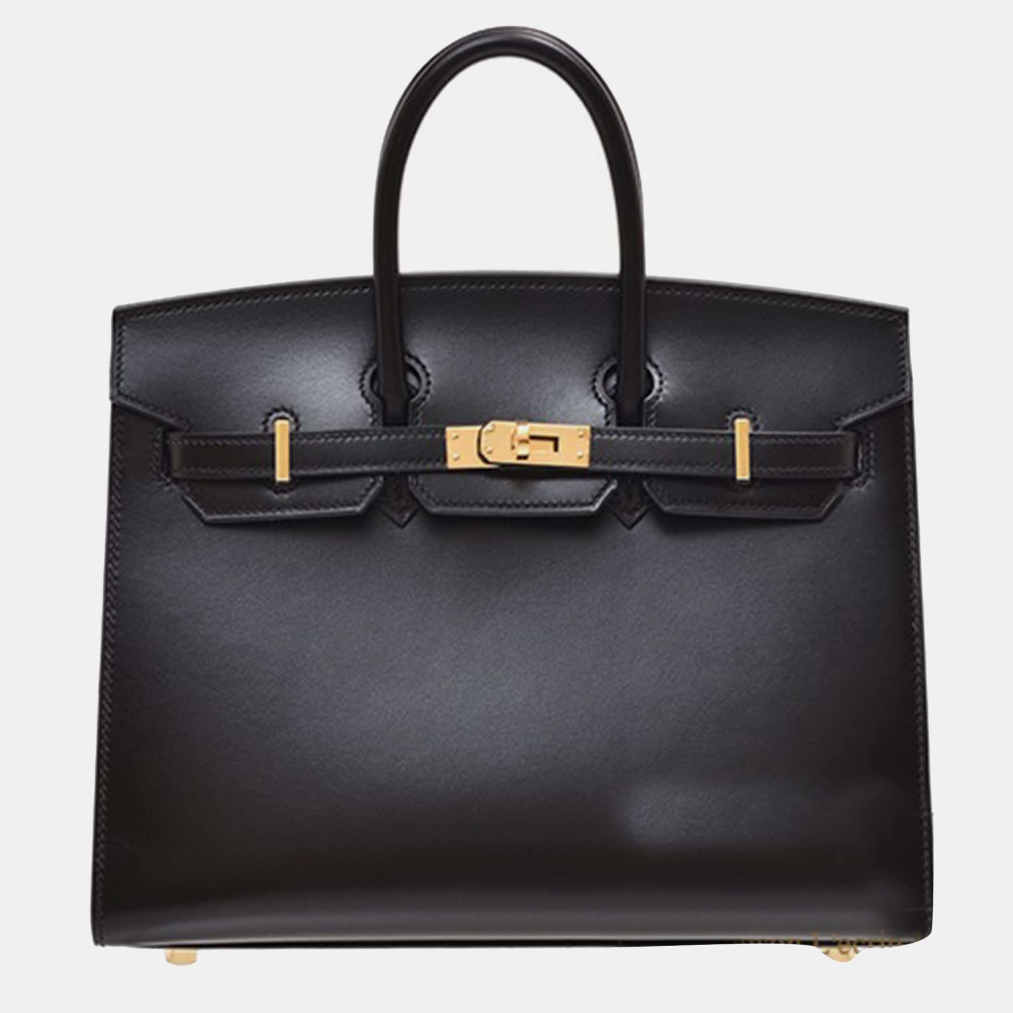 

Hermes Black Box Calf Leather Birkin 25 Bag