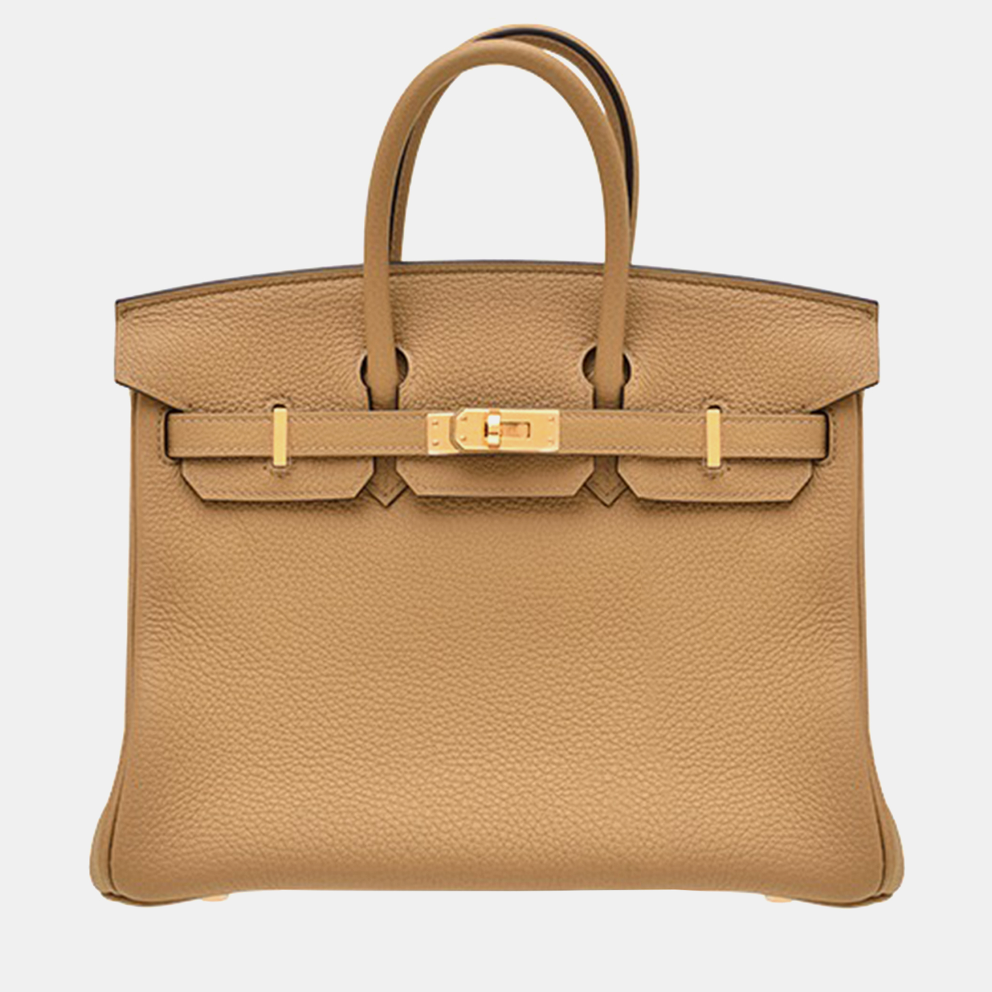 

Hermes Biscuit Togo Leather Birkin 25 Bag, Brown