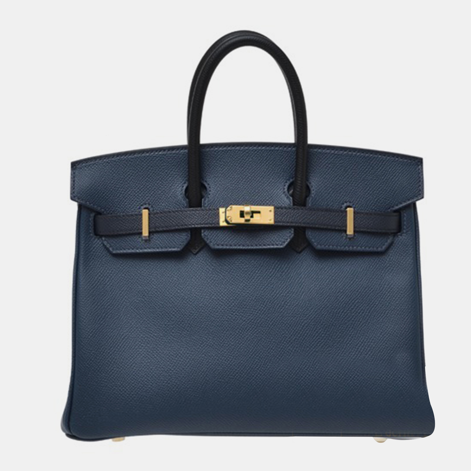 

Hermes Blue De Prusse/Blue Indigo/Black Epsom Leather Birkin 25 Bag