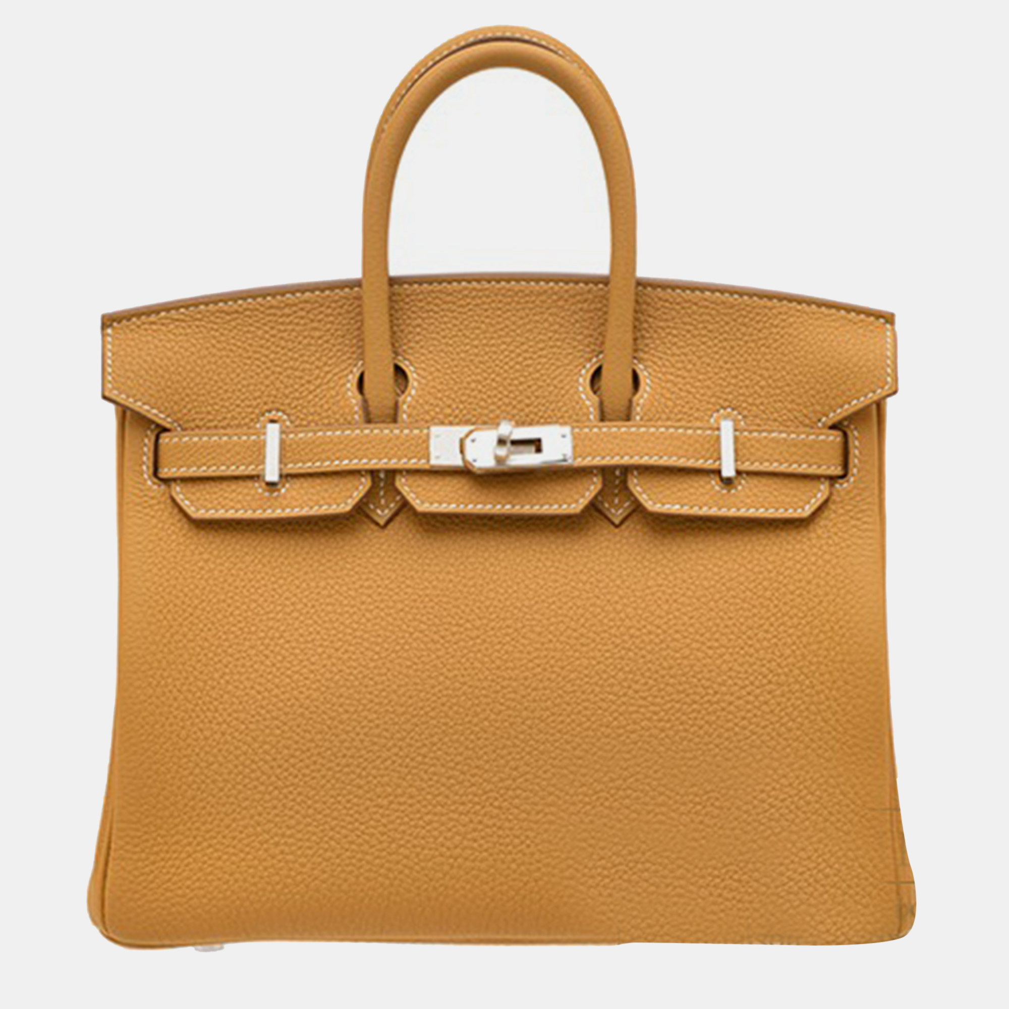 

Hermes Natural Sable Togo Leather Birkin 25 Bag, Orange