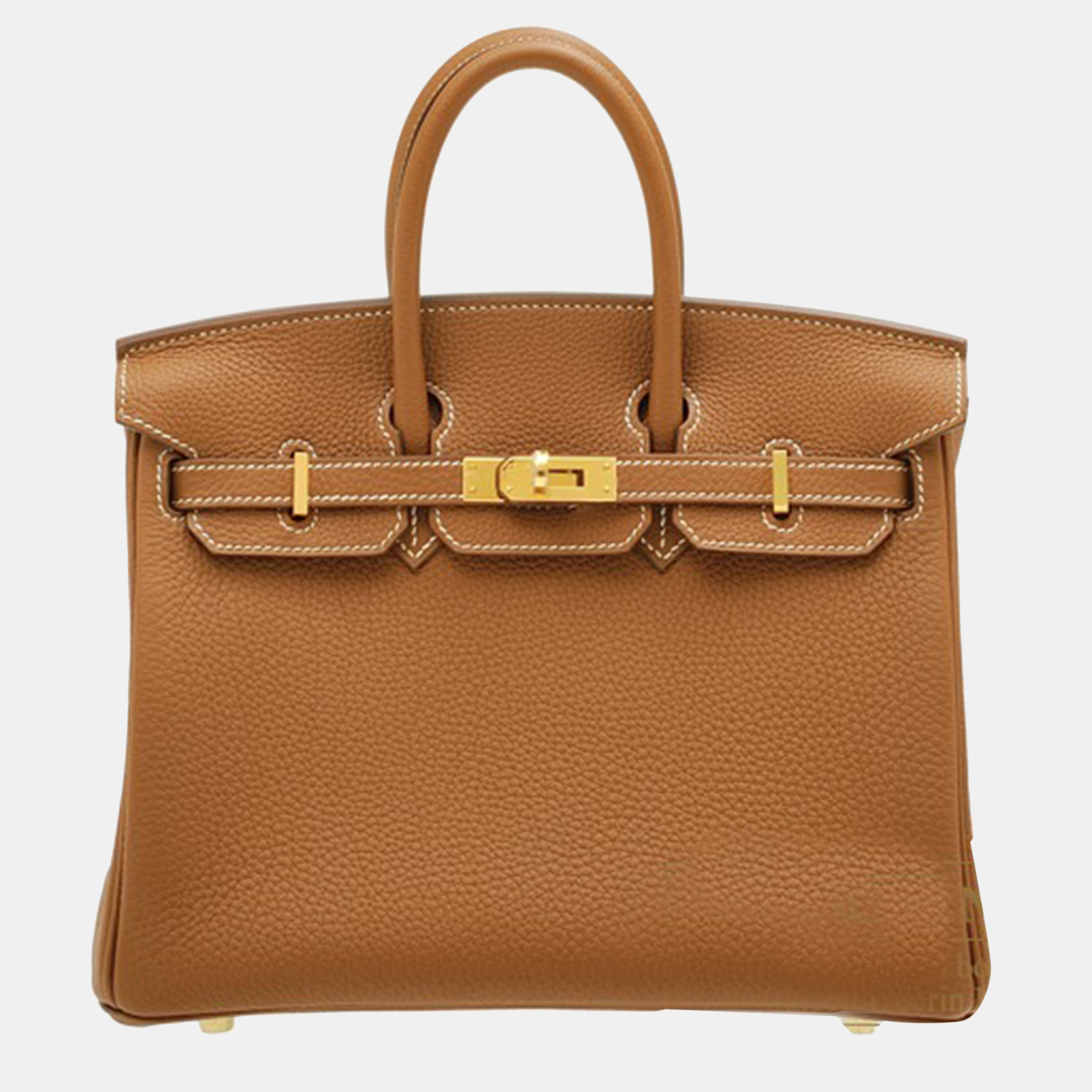 

Hermes Gold Togo Leather Birkin 25 Bag, Brown