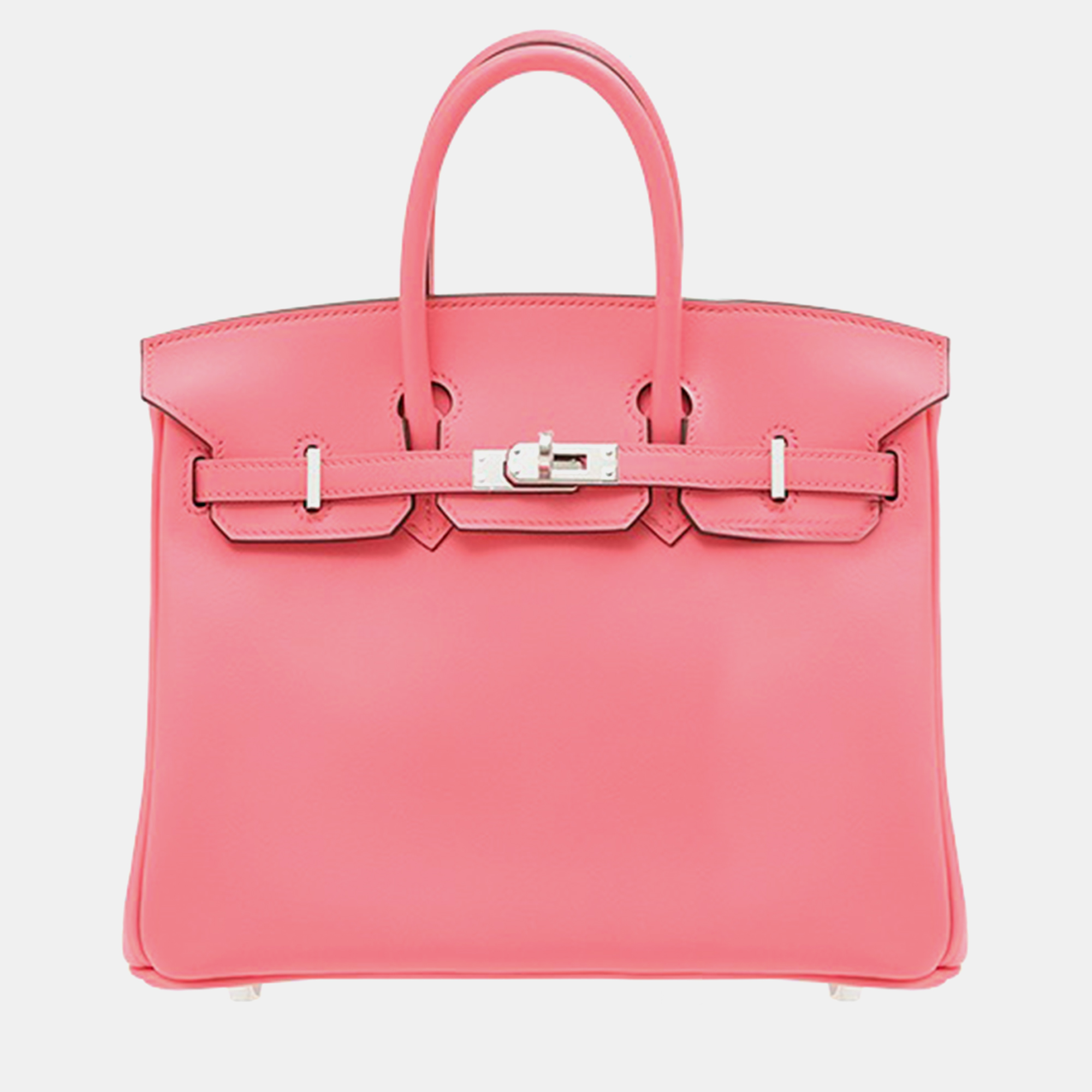 

Hermes Rose Azalee Swift Leather Birkin 25 Bag, Pink