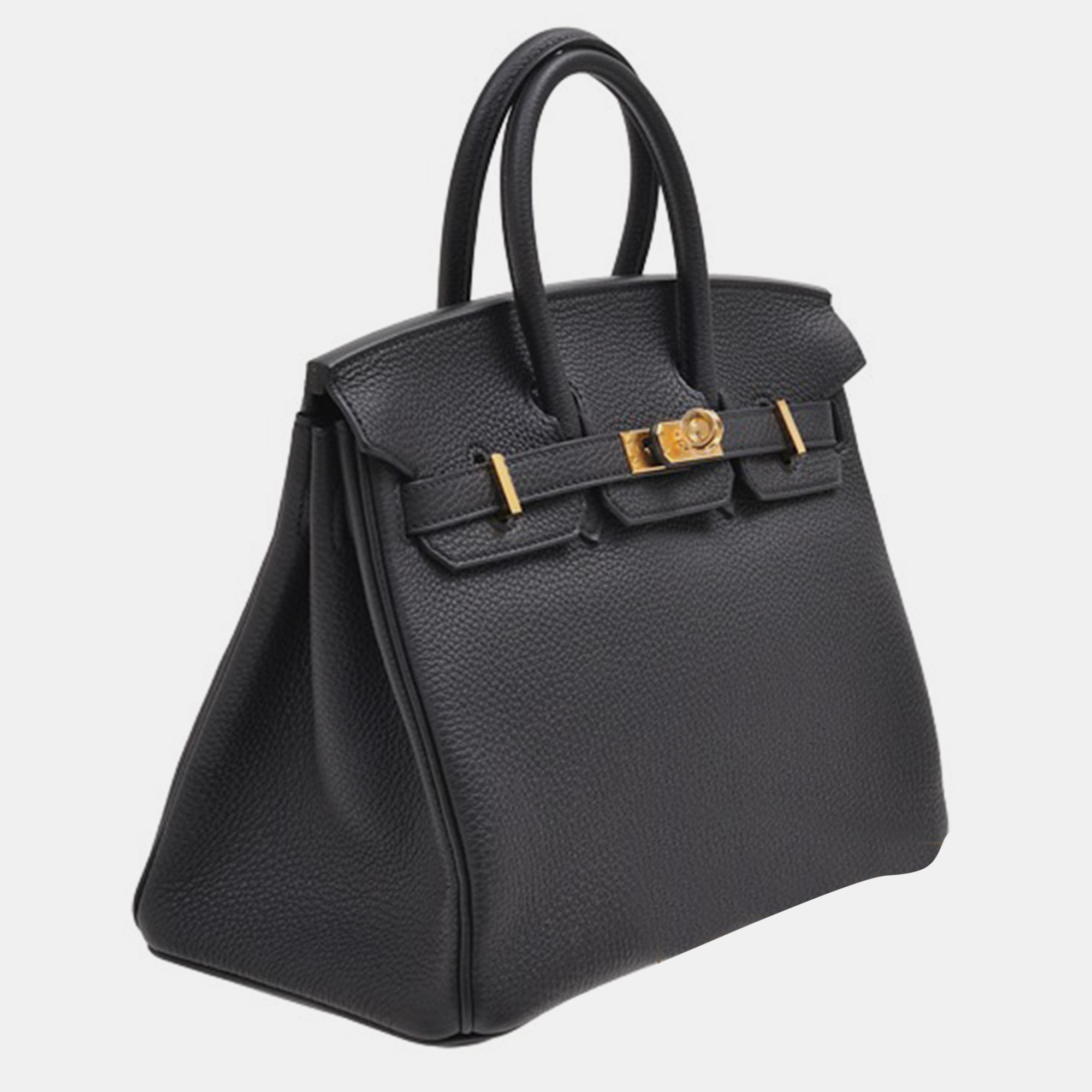 Hermes Black Togo Leather Birkin 25 Bag 