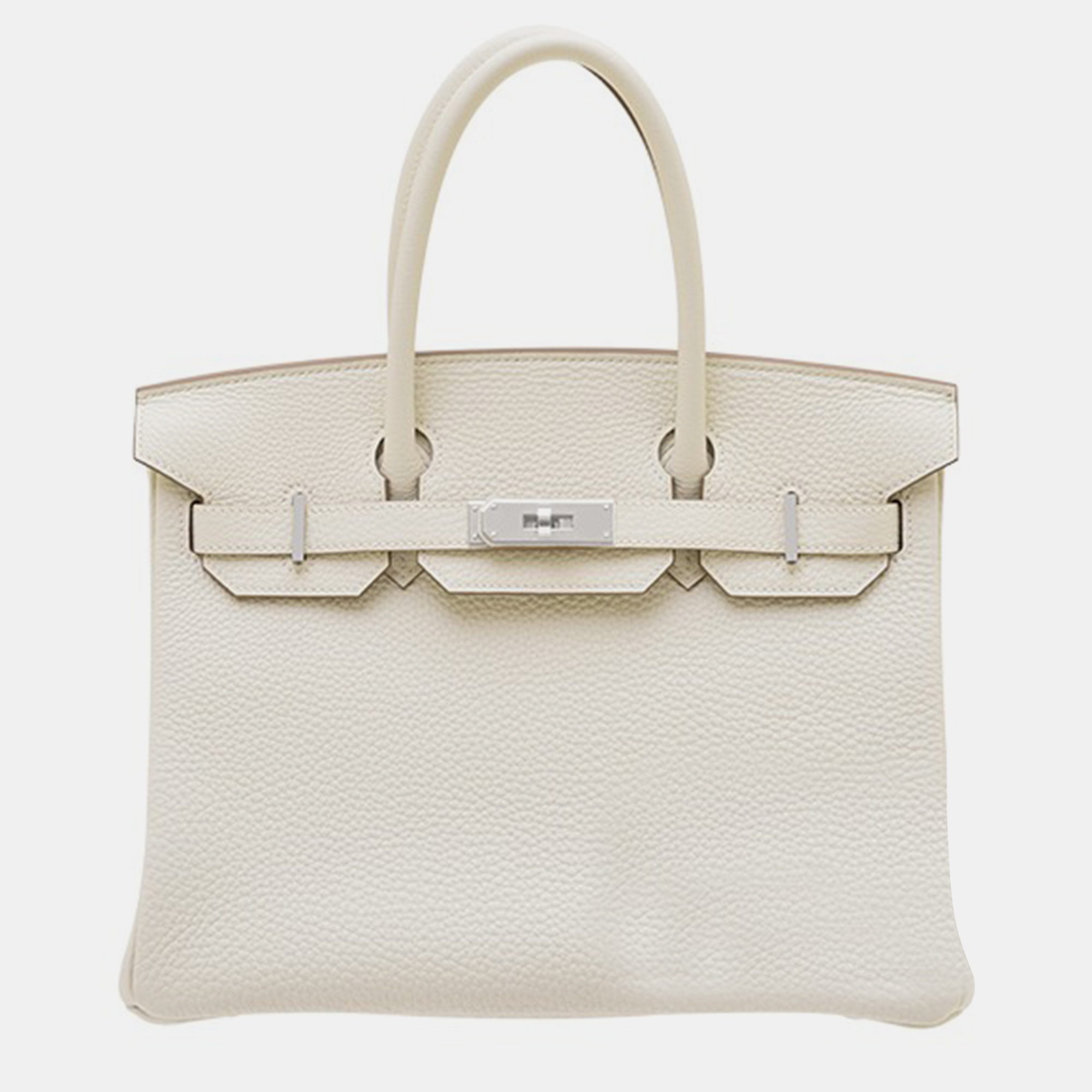 

Hermes Mushroom Togo Leather Birkin 30 Bag, White