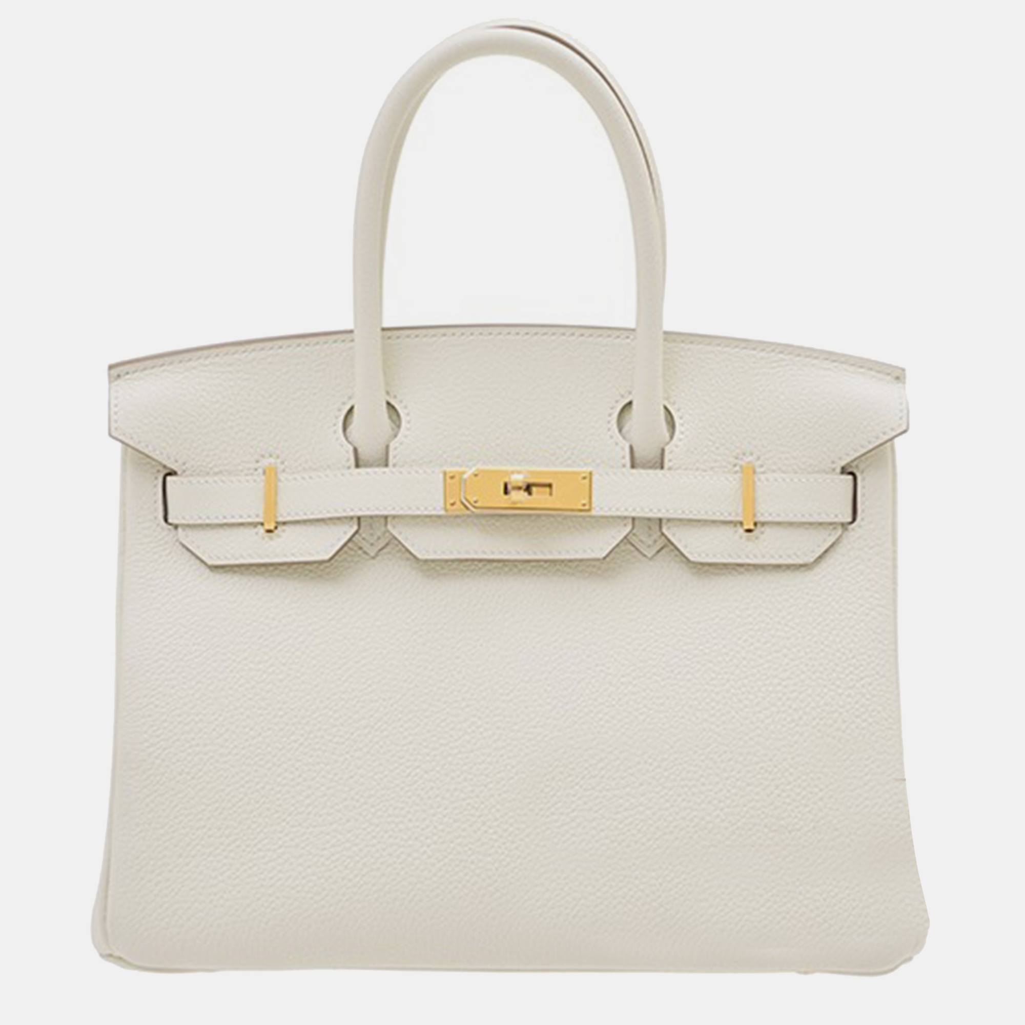 

Hermes Mushroom Togo Leather Birkin 30 Bag, White