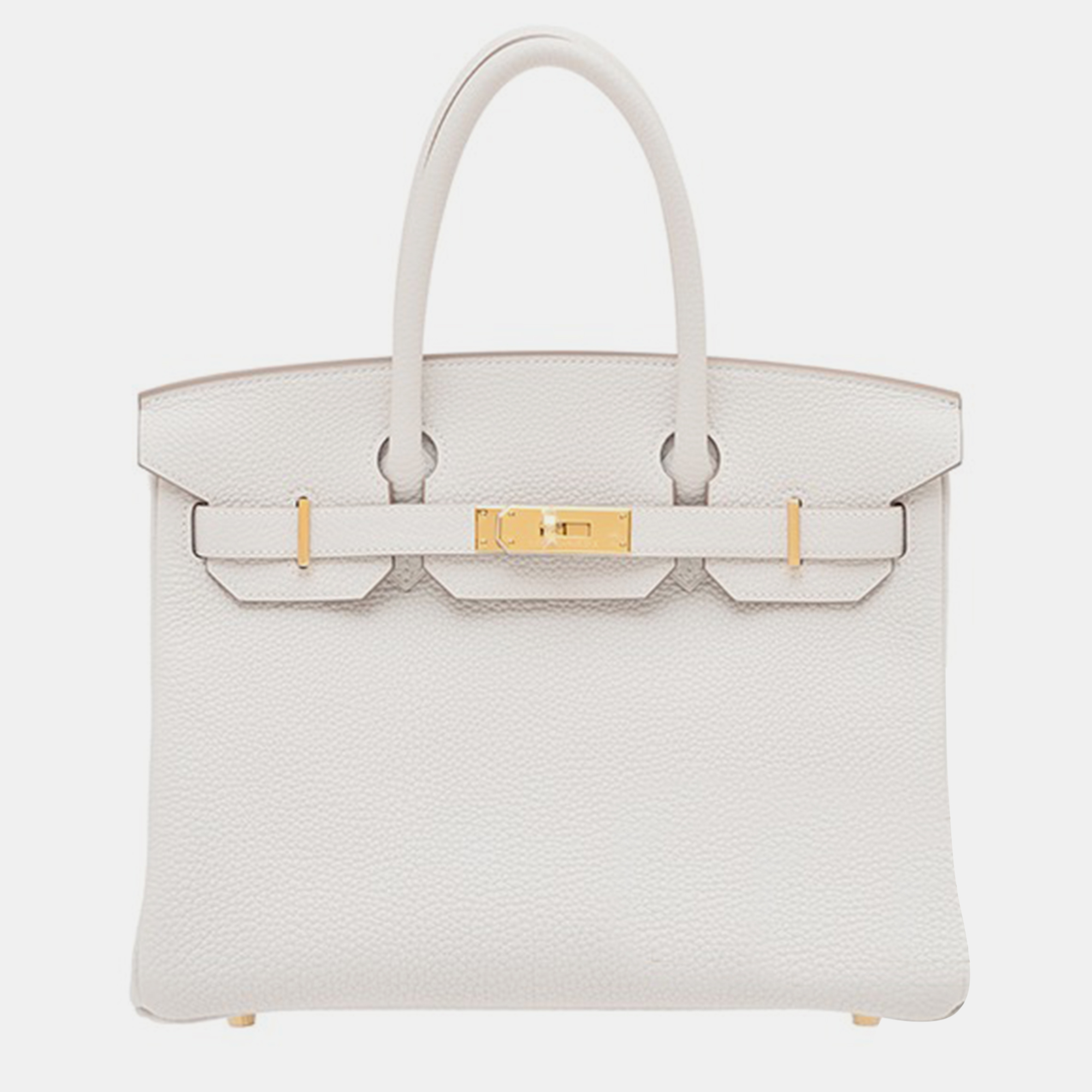 

Hermes Gold Gris Pale Togo Leather Birkin 30 Bag, Grey