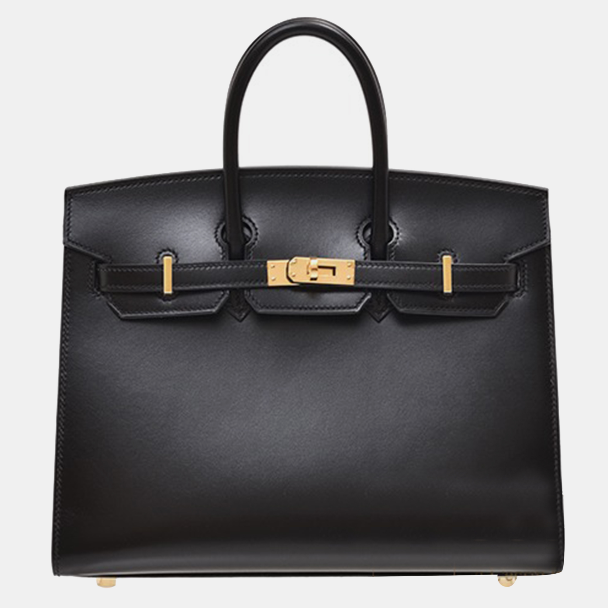 

Hermes Black Box Calf Leather Birkin 25 Bag