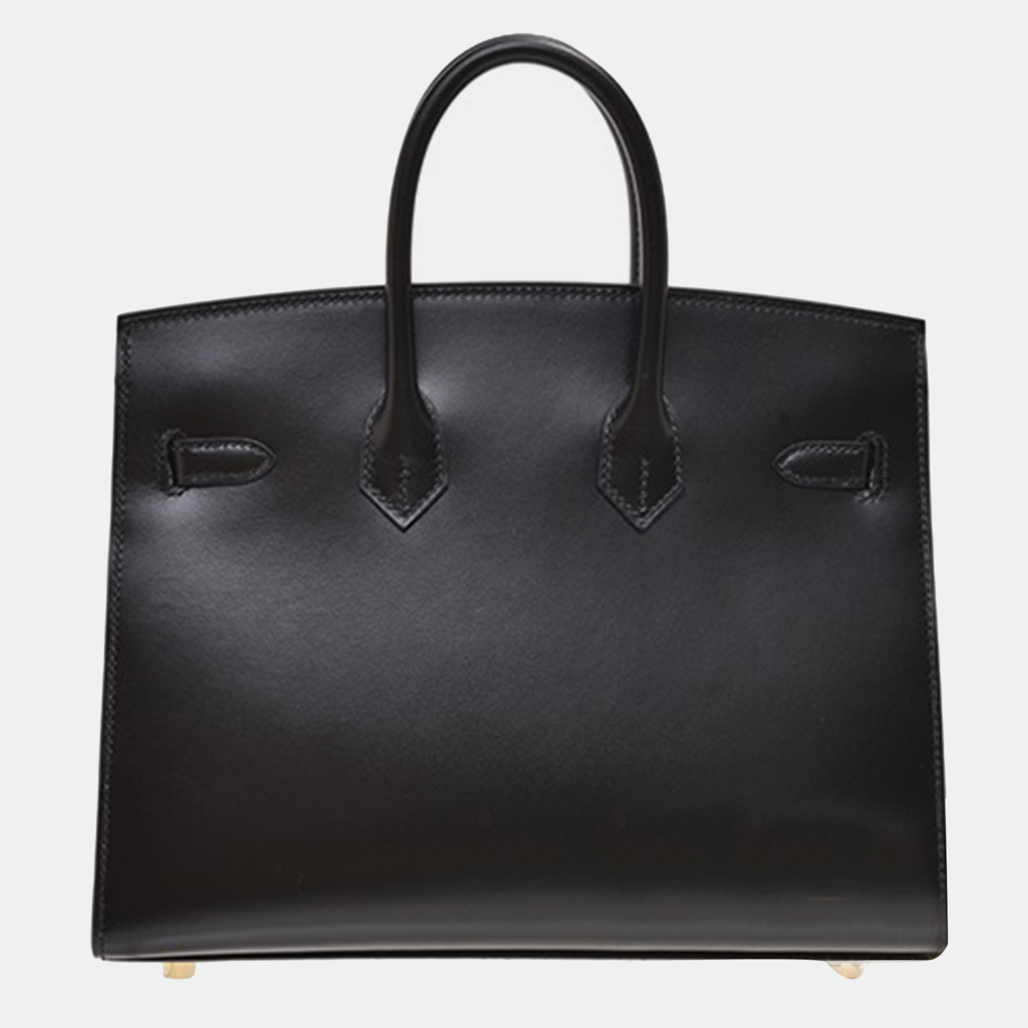 Hermes Black Box Calf Leather Birkin 25 Bag 2