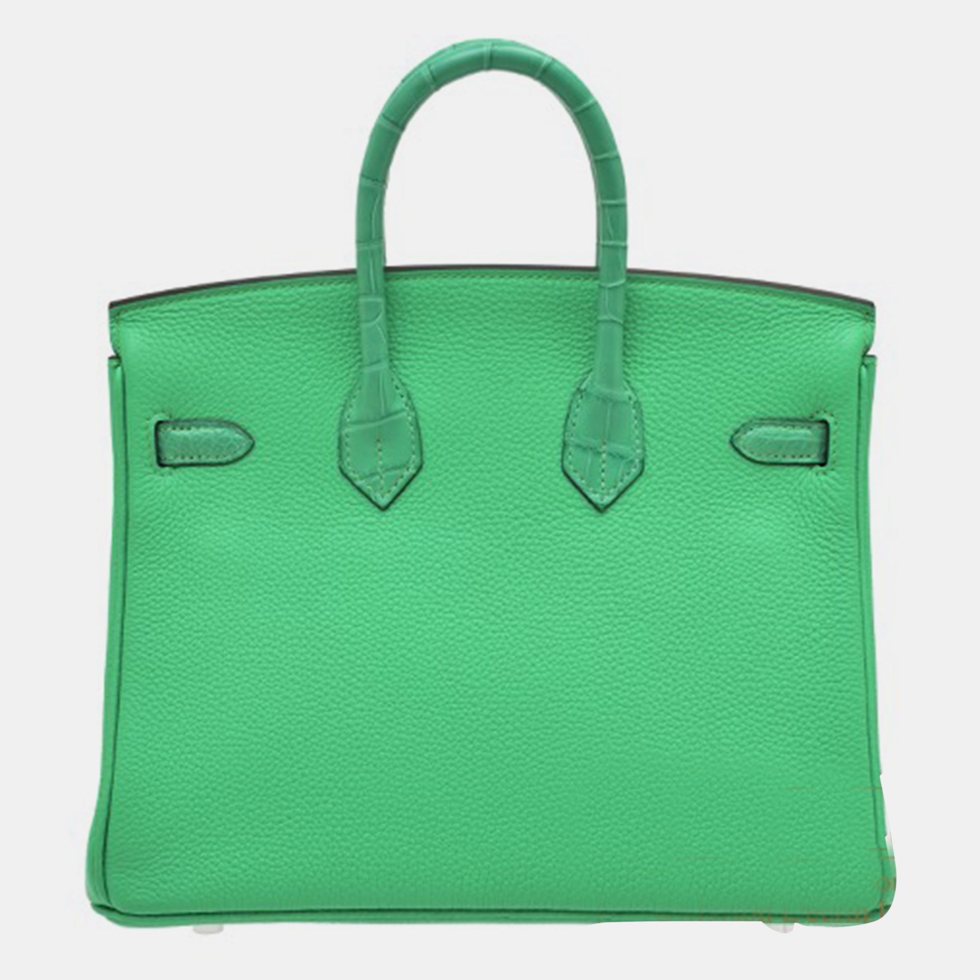 Hermes Vert Comics Togo Leather/Matte Alligator Crocodile Skin Birkin 25 Bag 2