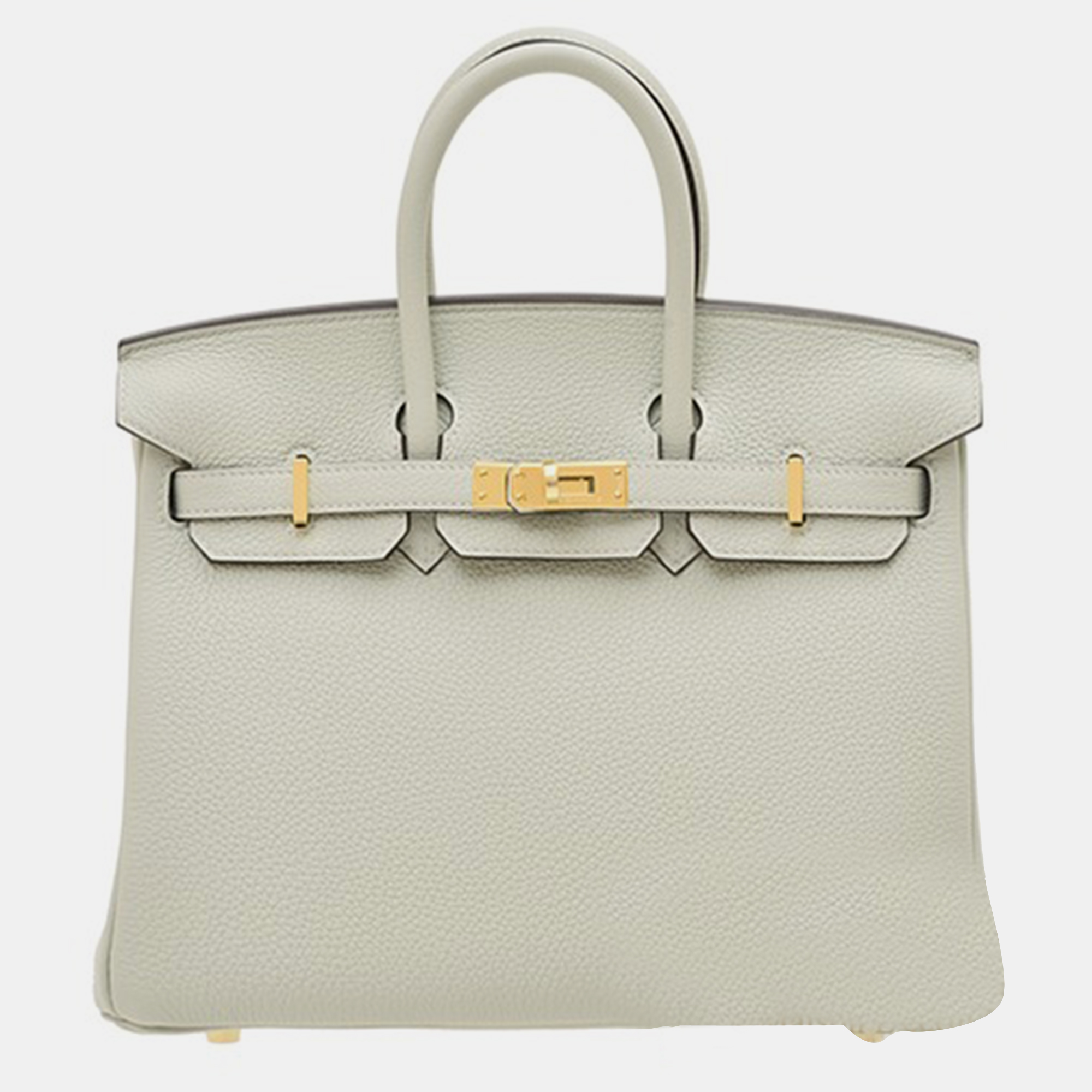 

Hermes Gris Neve Togo Leather Birkin 25 Bag, Green