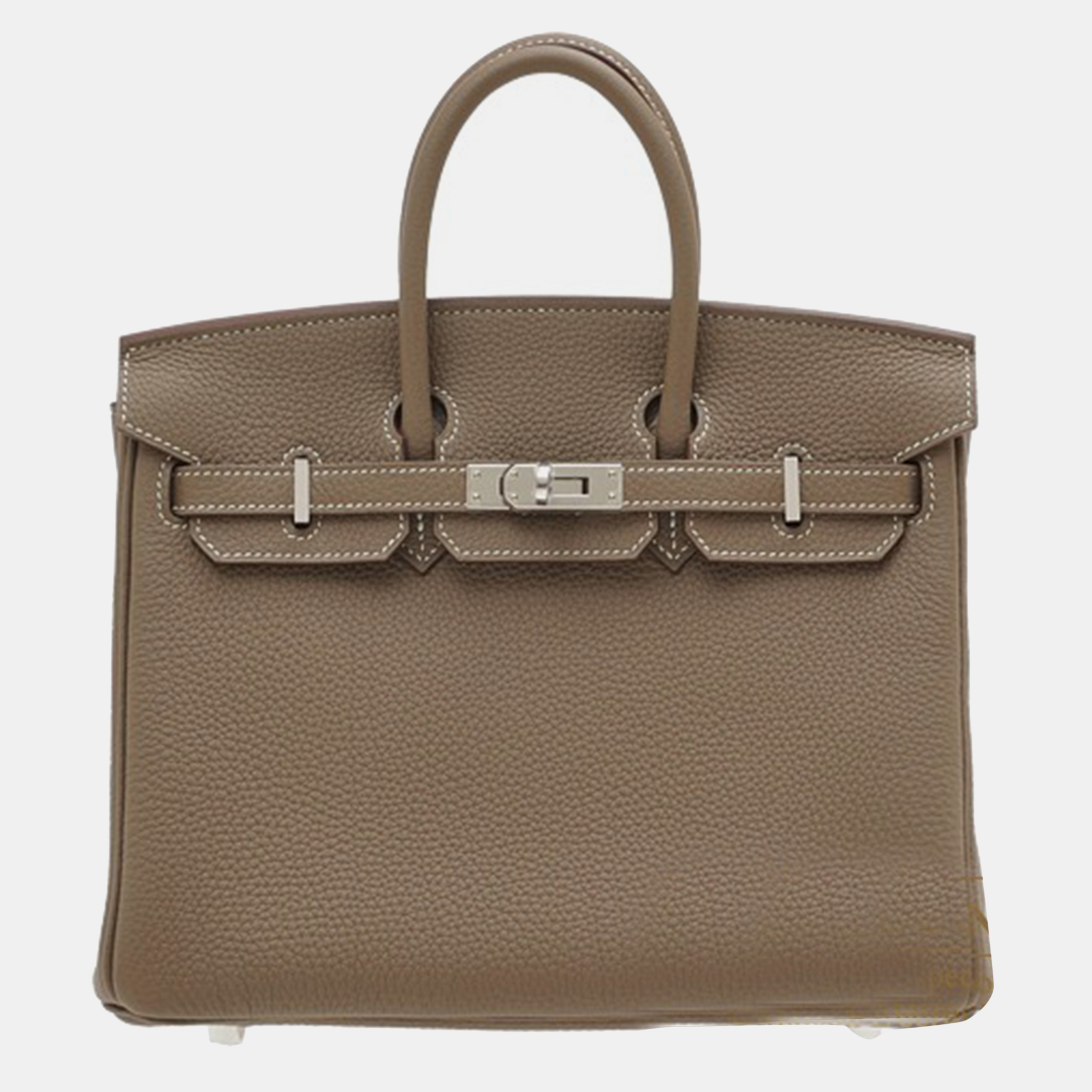 

Hermes Etoupe Grey Togo Leather Birkin 25 Bag