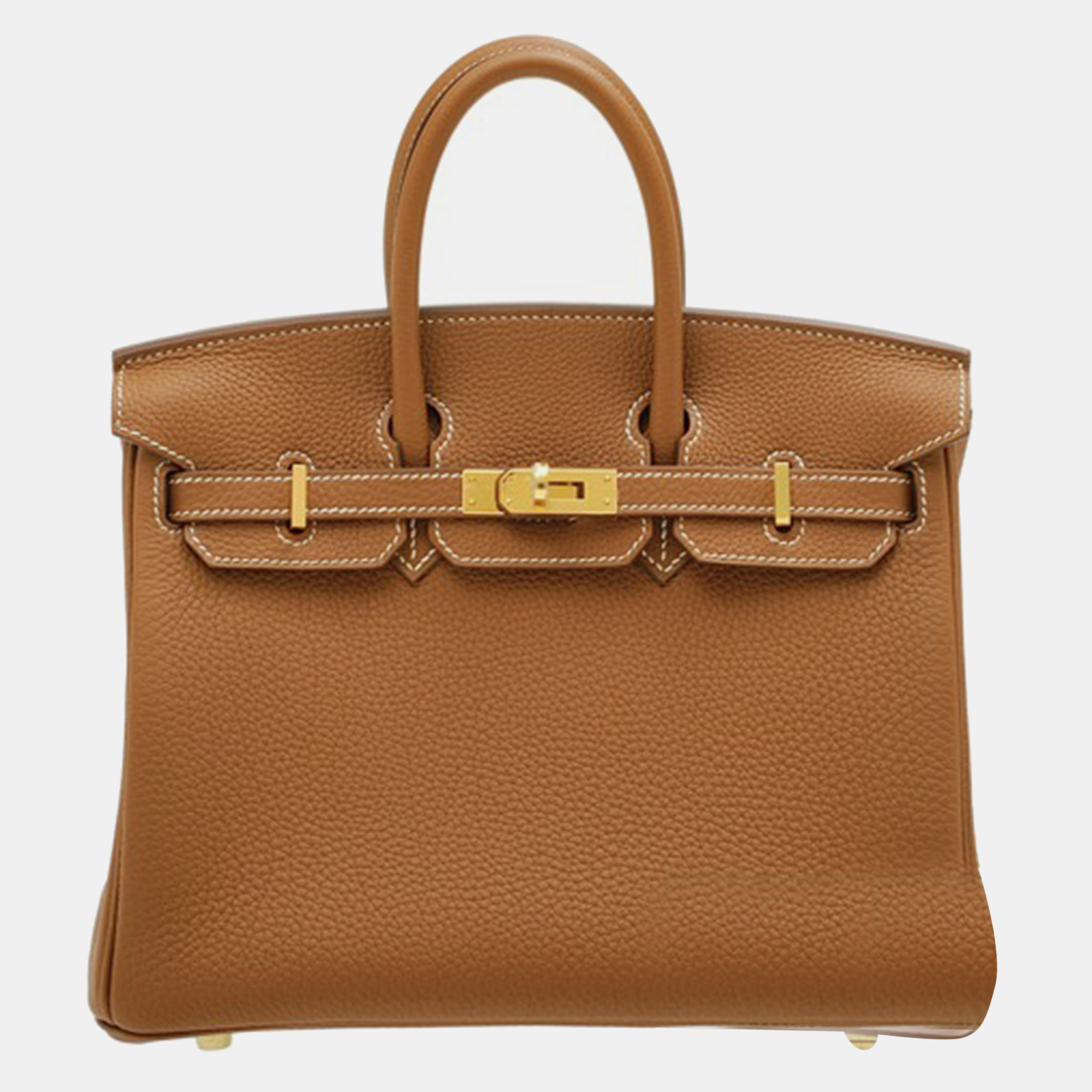 

Hermes Gold Togo Leather Birkin 25 Bag, Brown