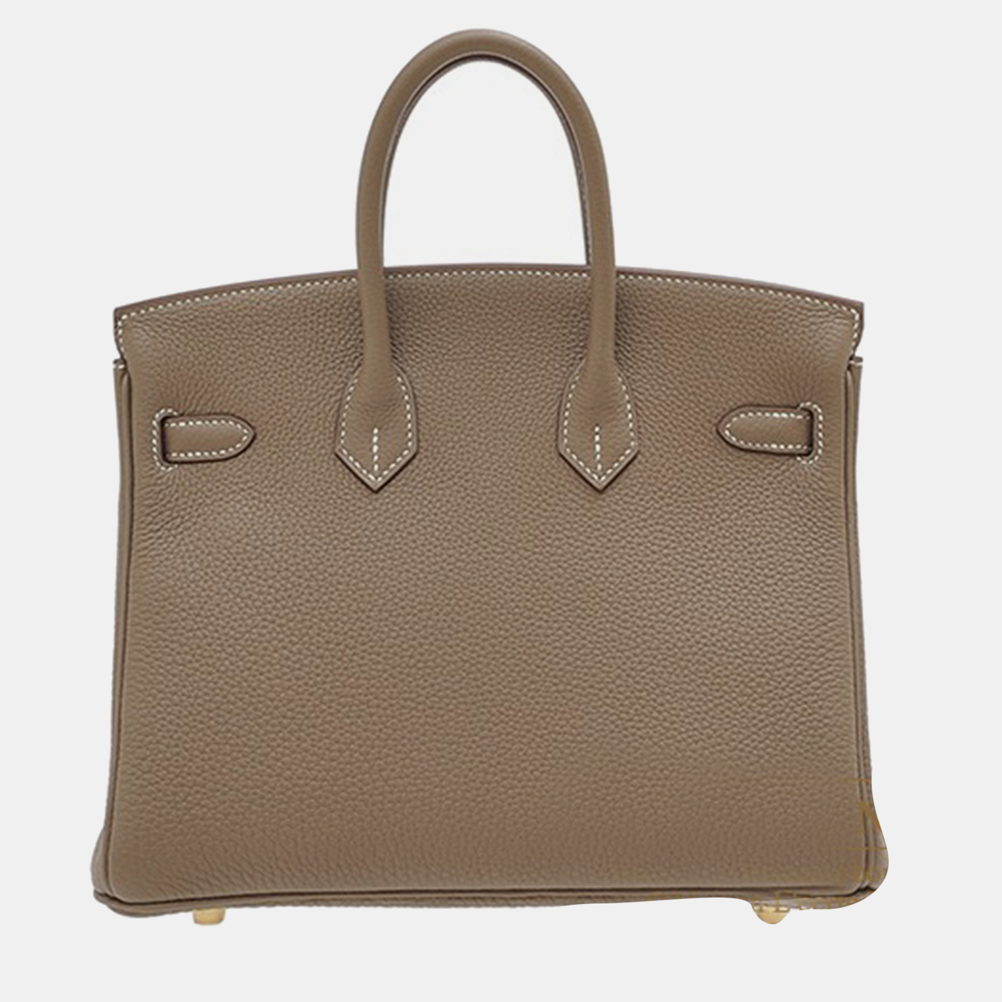 Hermes Etoupe Grey Togo Leather Birkin 25 Bag 2