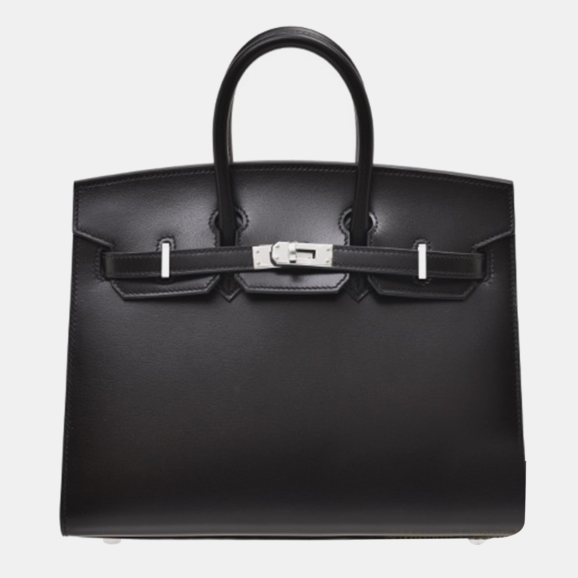 

Hermes Black Box Calf Leather Birkin 25 Bag