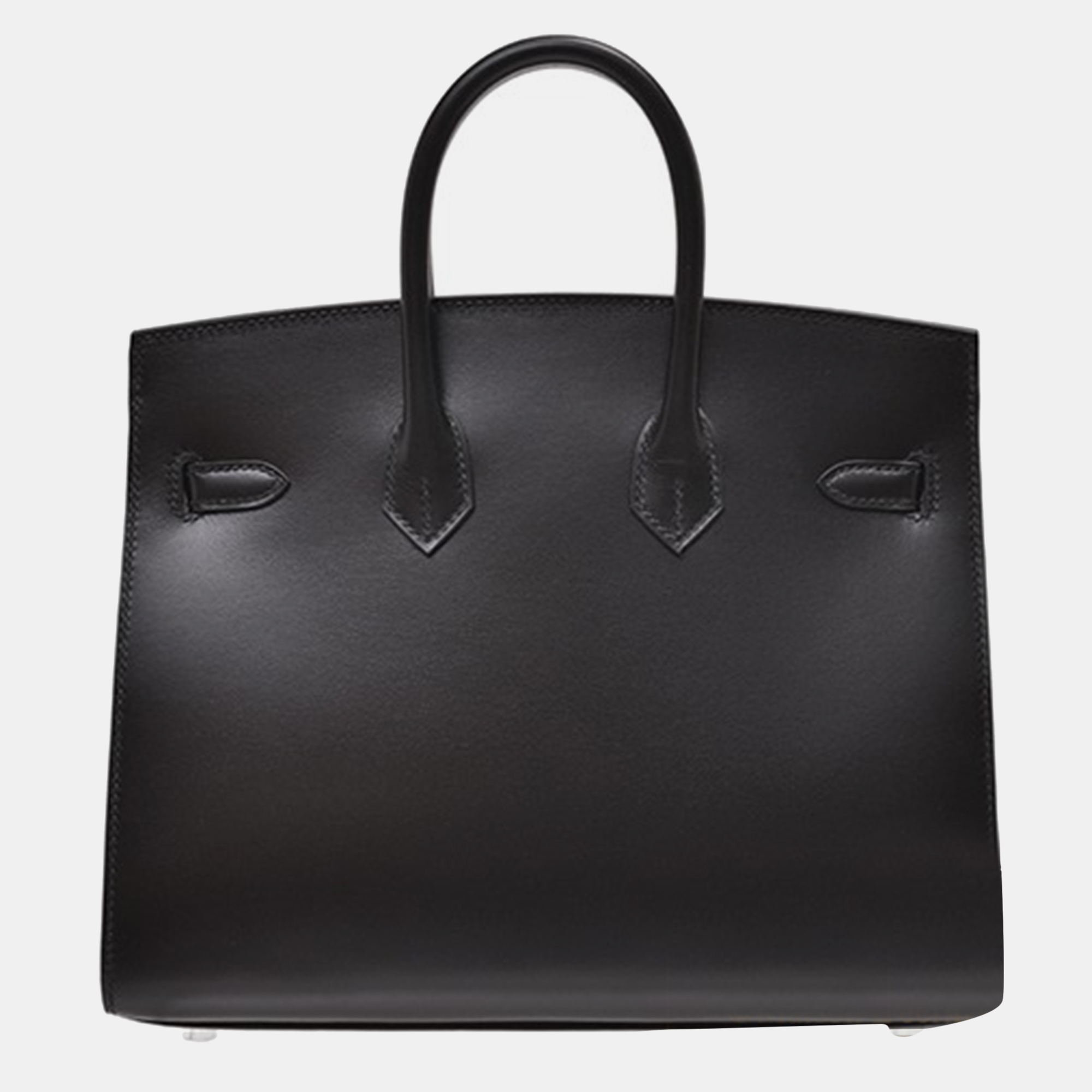 Hermes Black Box Calf Leather Birkin 25 Bag 2