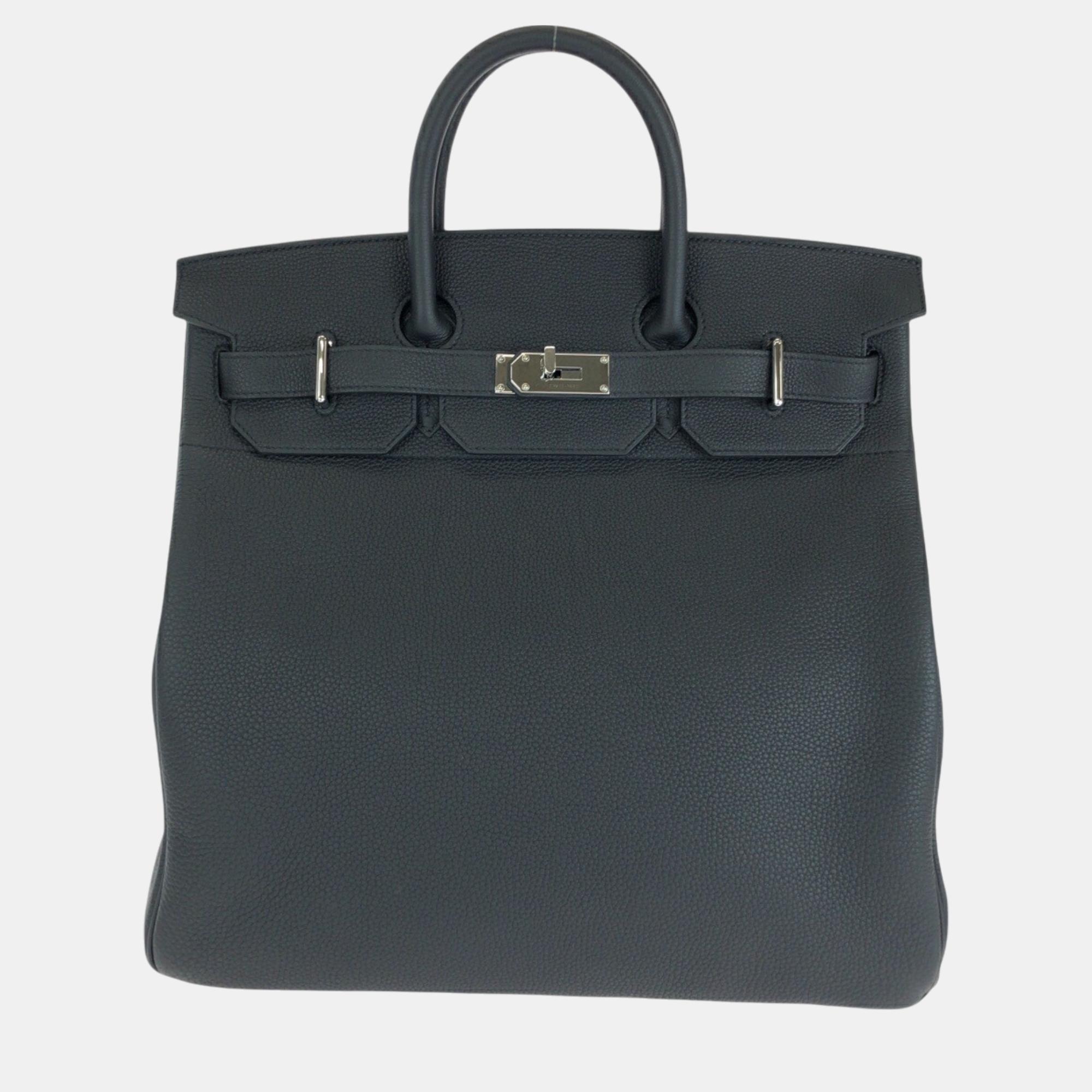 

Hermes Black Togo Haut-a-Courroies 40 Handbag