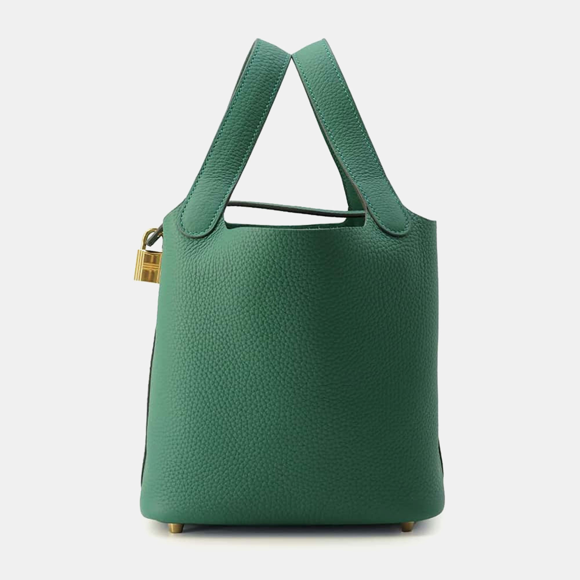 

Hermes Picotin Lock Vert Moyen Taurillon Clemence Size Pm, Green