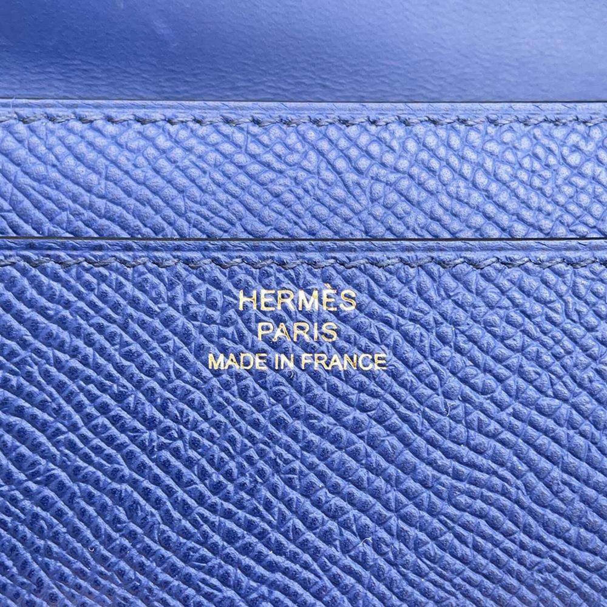 Hermes  Blue Indigo Epsom Constance To Go Handbag 