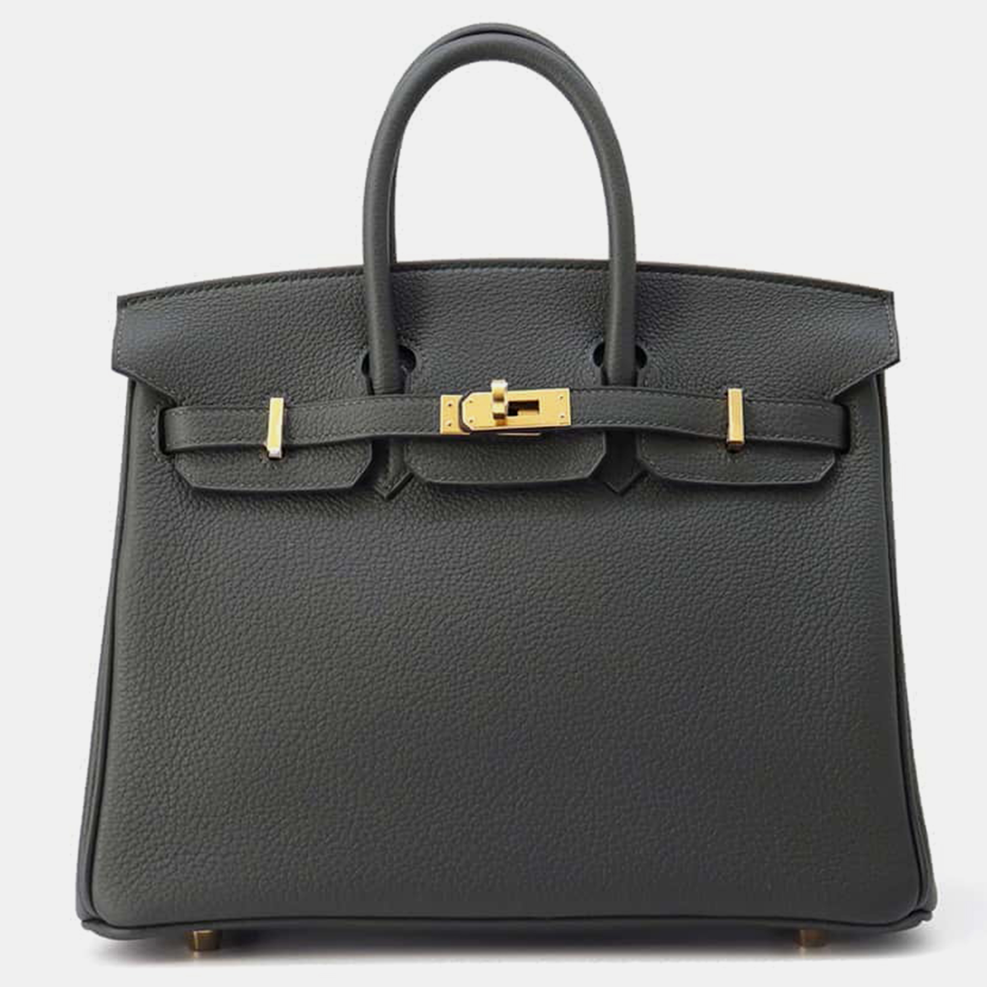 

Hermes Vert Fonce Togo Leather Birkin 25 Bag, Black