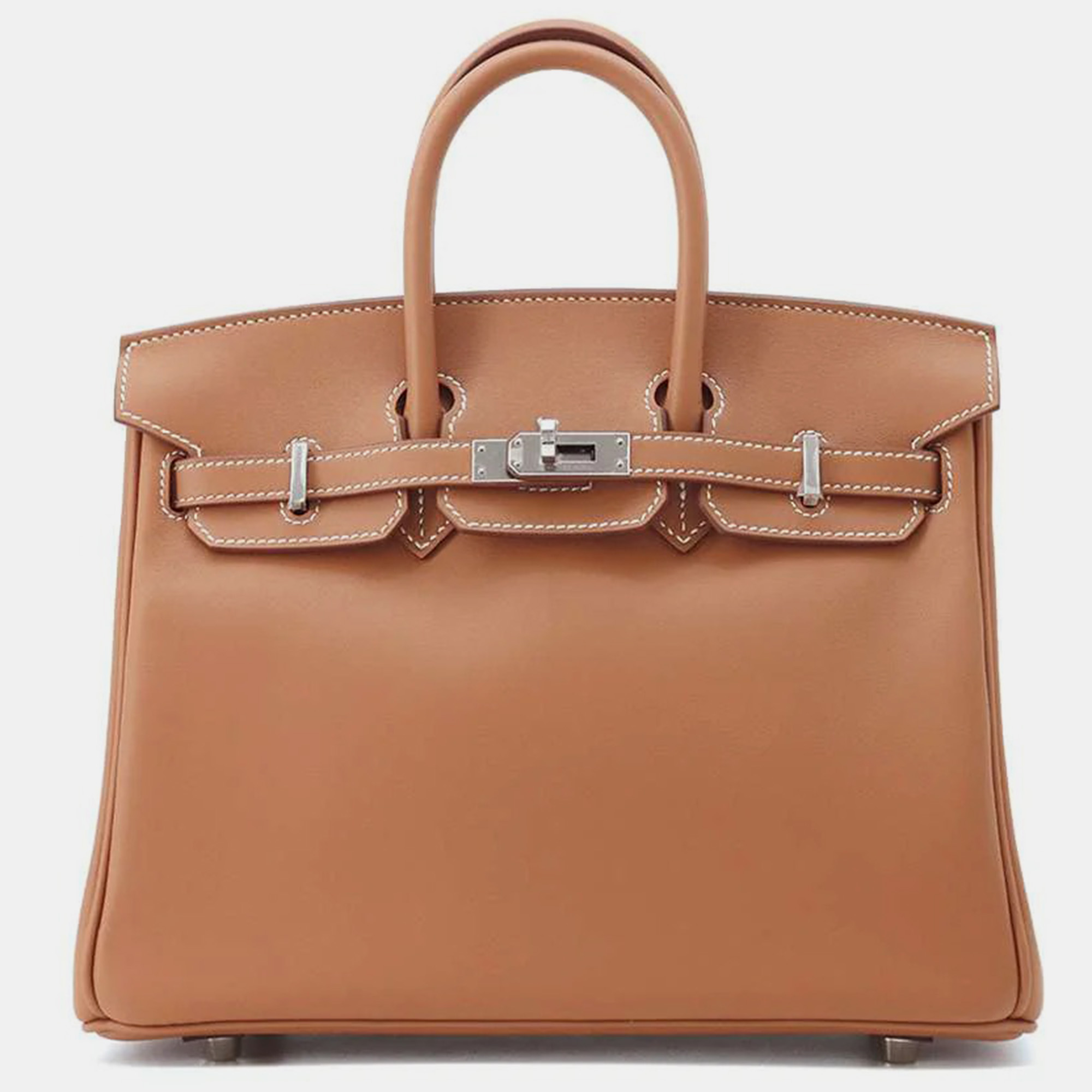 

Hermes Gold Swift Leather Birkin 25 Tote Bag