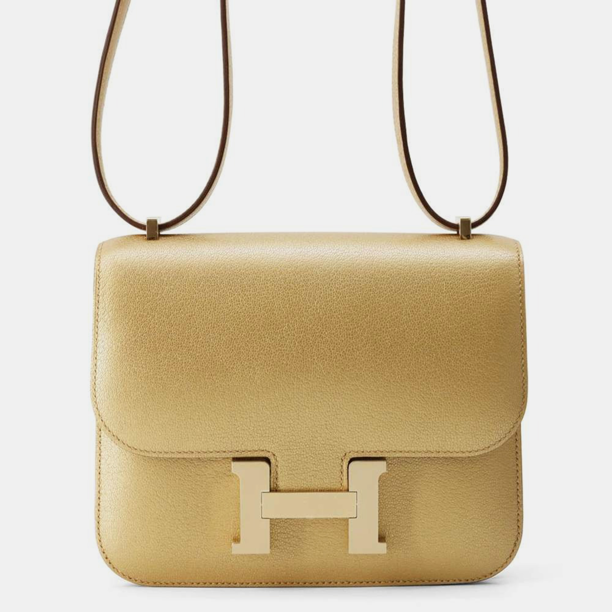 

Hermes Dore Chamkilight Chevre Constance III Mini Bag, Gold