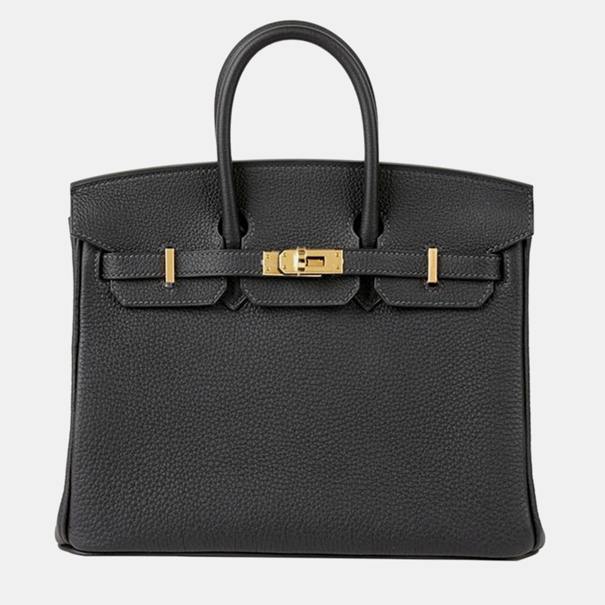 

Hermes Carbon Togo Leather Birkin 25 Bag, Black