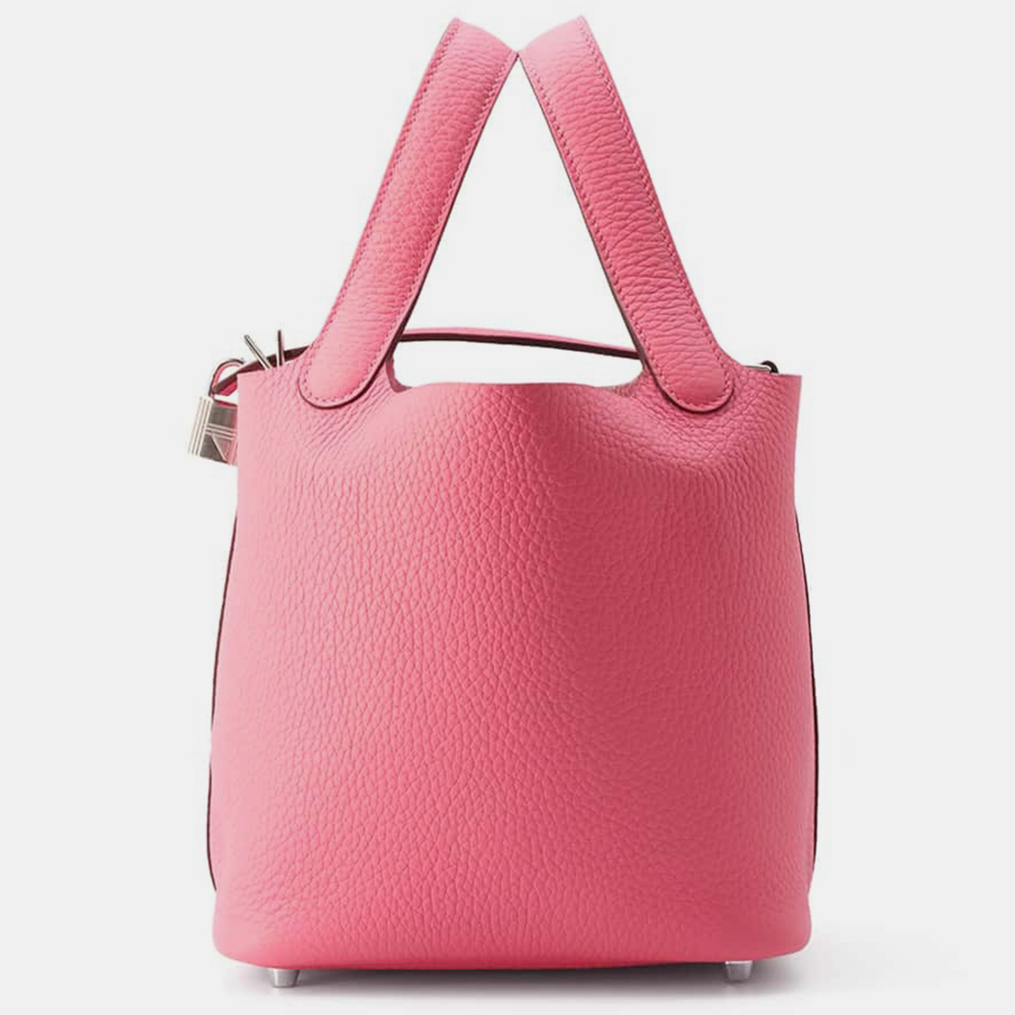 

Hermes Rose Azalee Taurillon Clemence Picotin Lock PM Bag, Pink