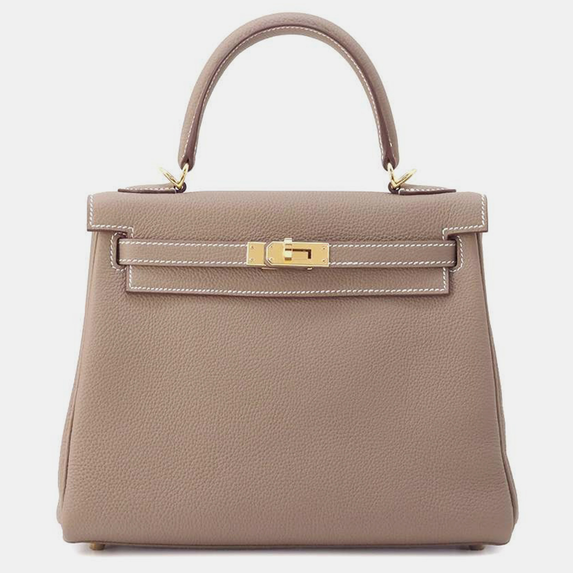 

Hermes Etoupe Togo Leather Kelly 25 Tote Bag, Brown