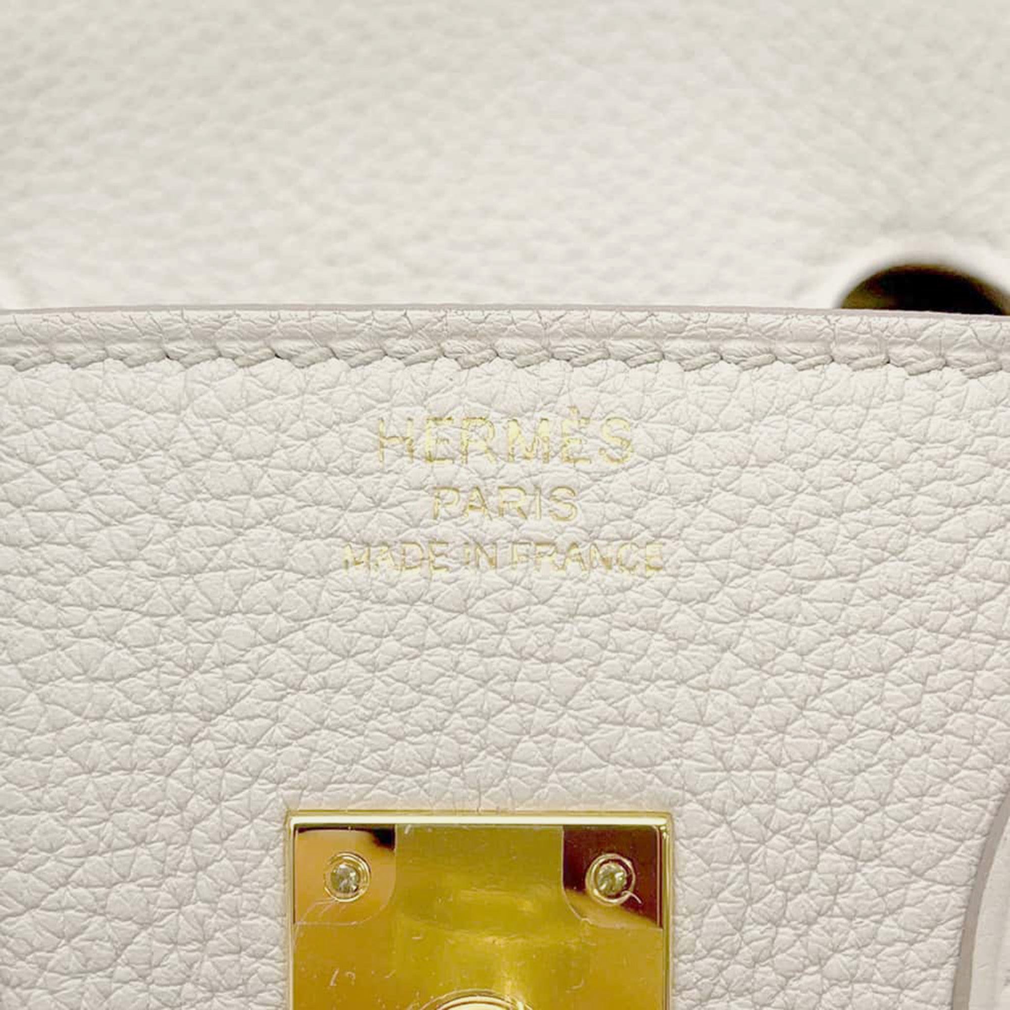 Hermes Beton Togo Leather Birkin 25 Tote Bag 6