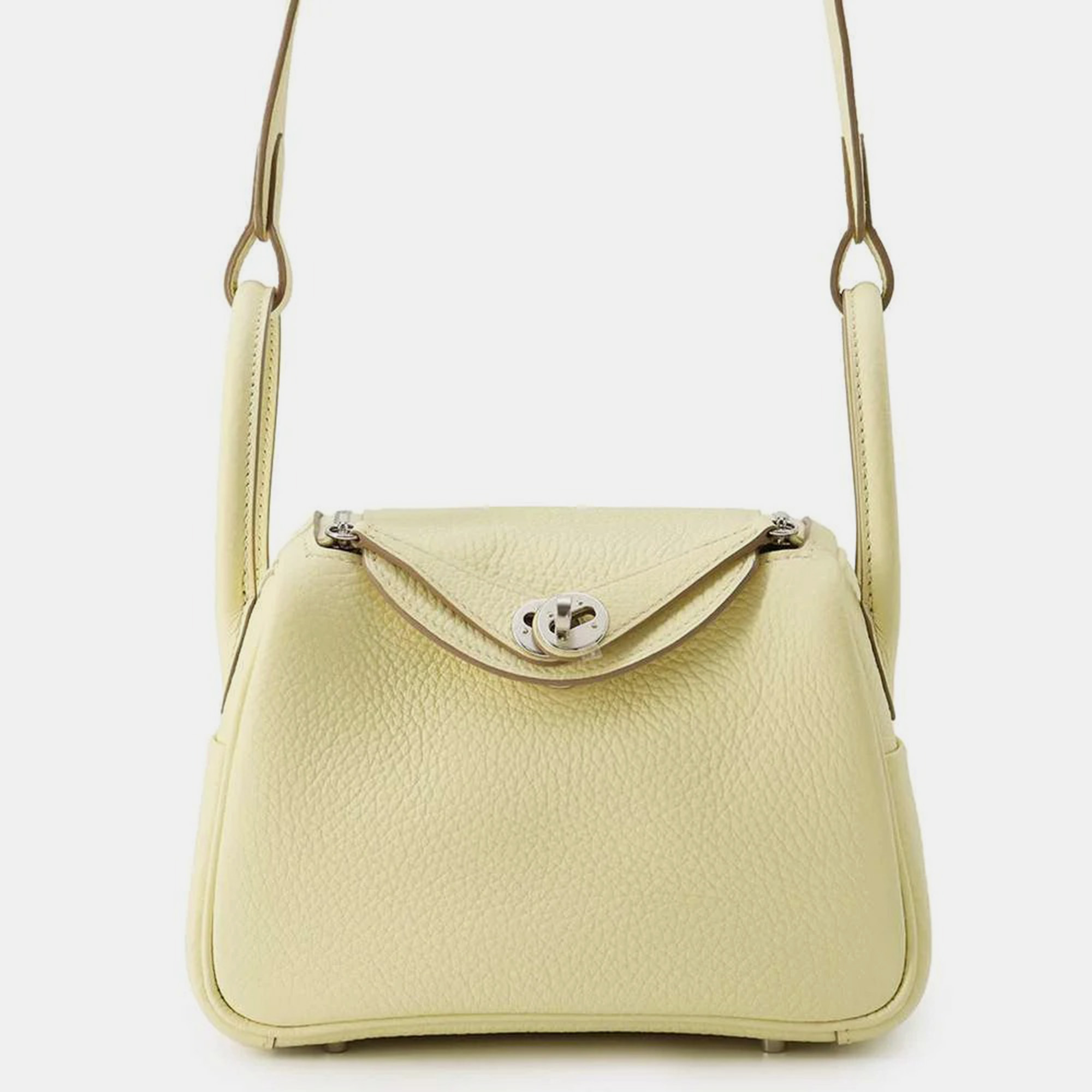 

Hermes Jaune Milton Taurillon Clemence Leather Lindy Mini Bag, Yellow