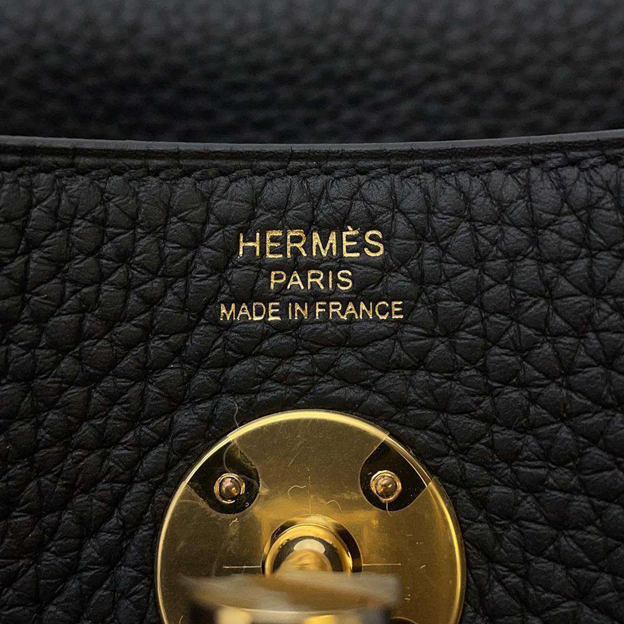 Hermes Black Taurillon Clemence Leather 26 Lindy Shoulder Bag 
