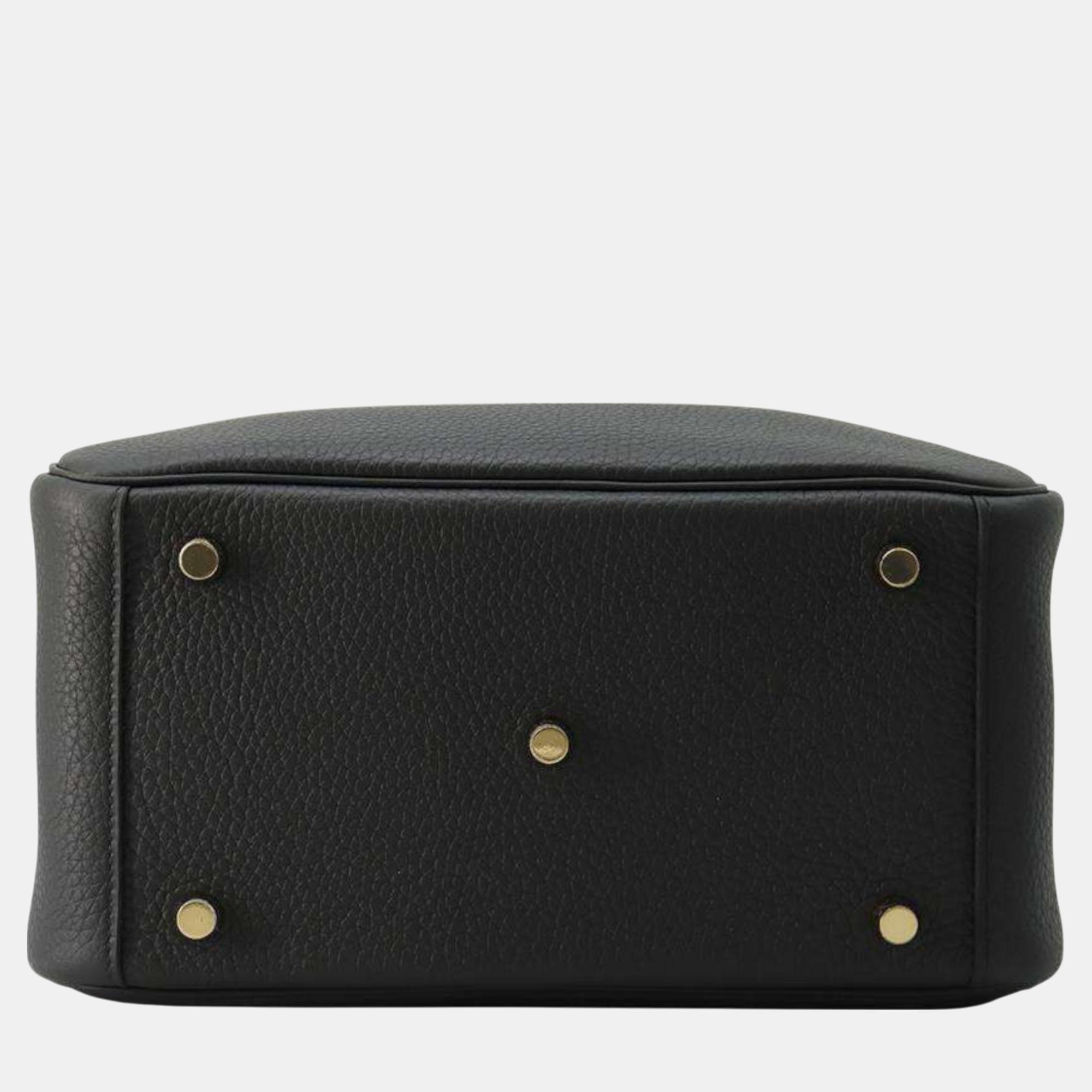 Hermes Black Taurillon Clemence Leather 26 Lindy Shoulder Bag 